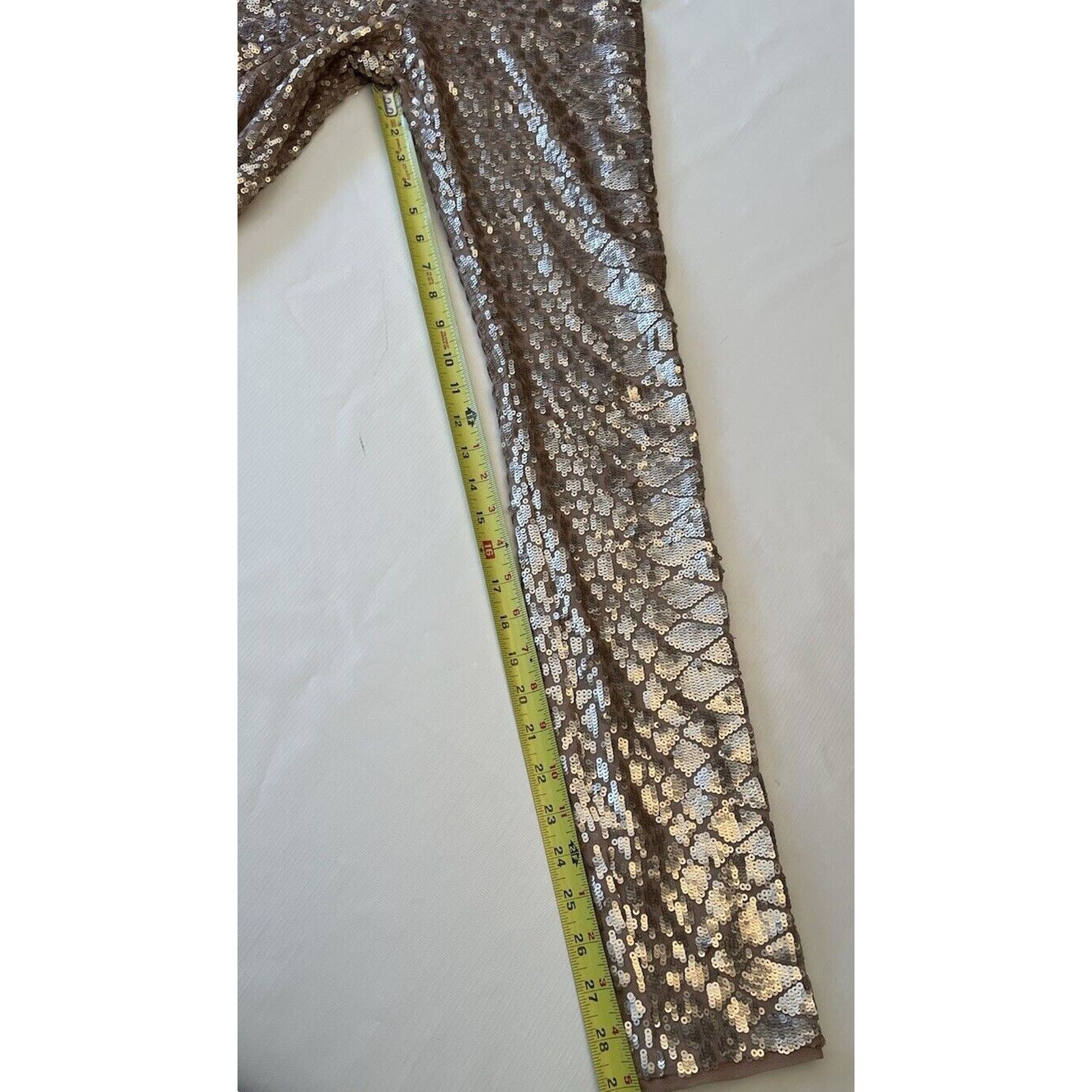 Bcbgmaxazria BCBGMaxazria Snake Sequin Pants Rose Gold Dena Skinny $398 S Size 27" / US 4 / IT 40 - 6 Thumbnail