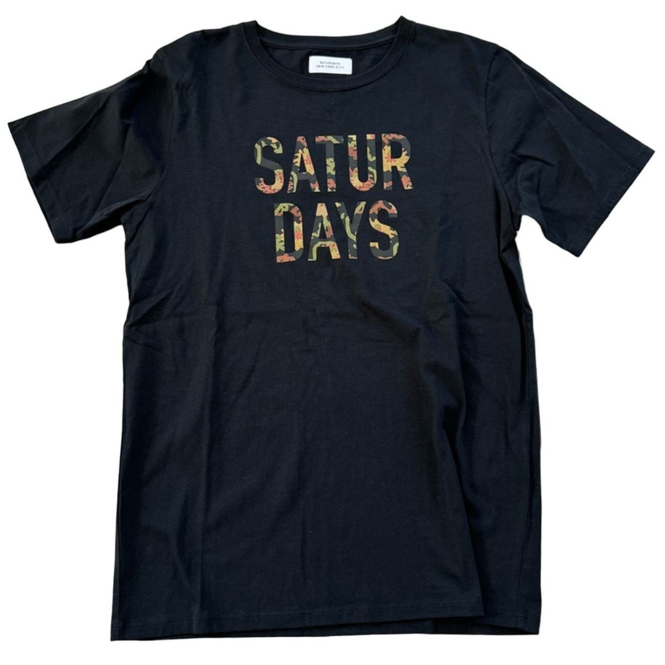 Saturdays NYC NWT Saturdays New York Logo T-Shirt Black/Camo 100% Cotton Size US S / EU 44-46 / 1 - 1 Thumbnail