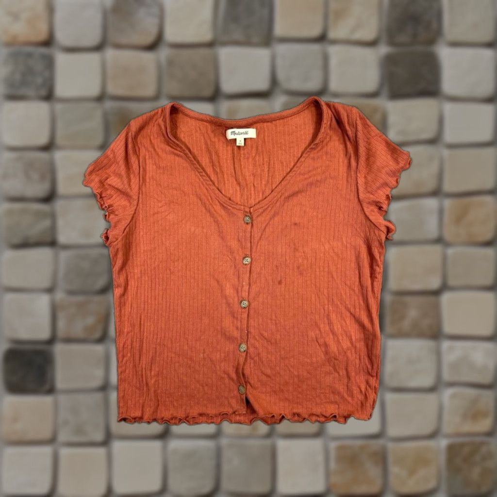 Madewell Madewell Shirt Womens Medium Orange Blouse Size M / US 6-8 / IT 42-44 - 1 Thumbnail