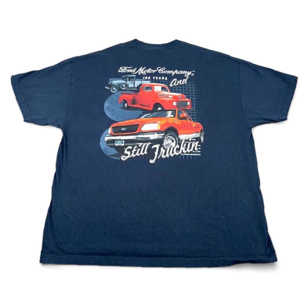AAA VINTAGE Ford Shirt Adult 2XL Blue 100 Years Still Truckin F150 Car Promo Y2K Shirt Mens 2XL Blue 90s Cars Retro Transport Size US XXL / EU 58 / 5 - 2 Thumbnail