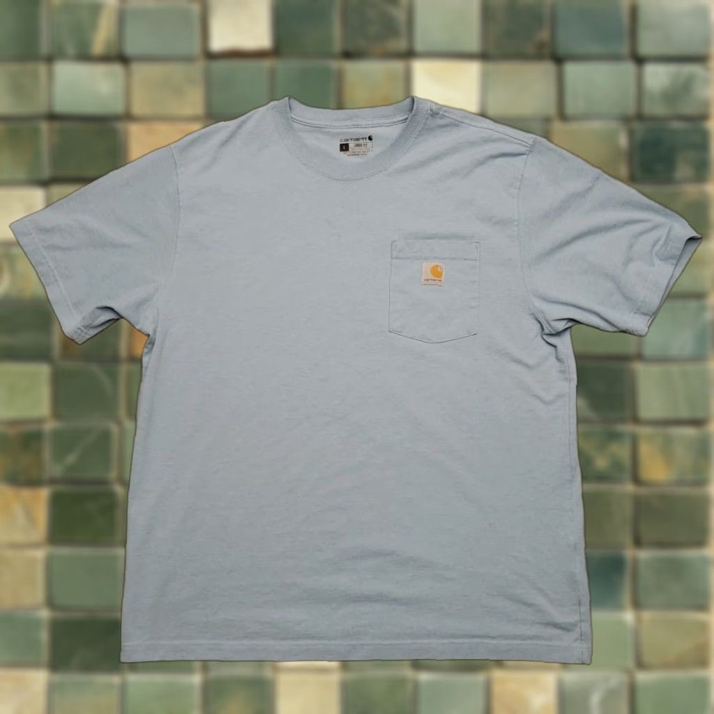 Carhartt Carhartt Shirt Mens Large Blue Loose Fit Short Sleeve Crewneck Pocket Work TEE Size US L / EU 52-54 / 3 - 1 Thumbnail