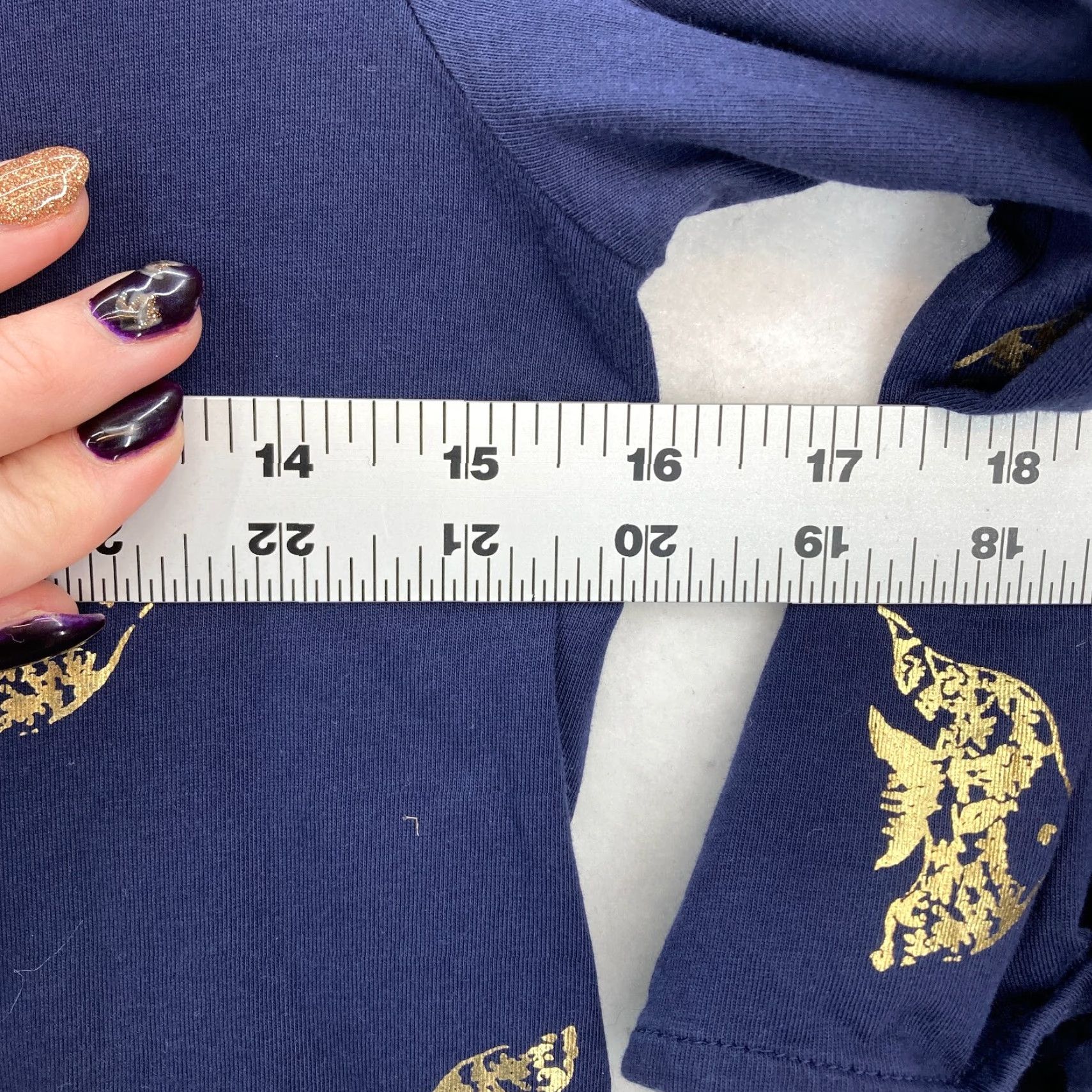 Lilly Pulitzer Lilly Pulitzer XS Navy Gold Foil Fish Print Tunic Dress Pima Cotton Nautical Size XS / US 0-2 / IT 36-38 - 6 Thumbnail