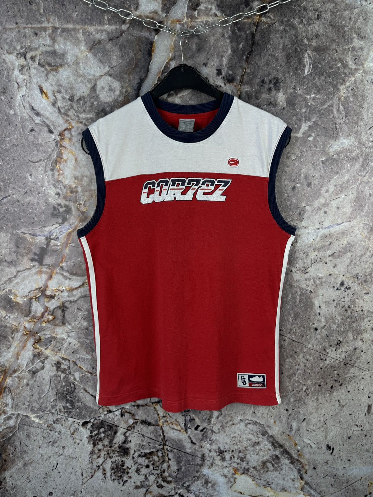 Nike Vintage Nike Cortez Basketball Jersey Tank Top Red White Size US L / EU 52-54 / 3 - 1 Thumbnail