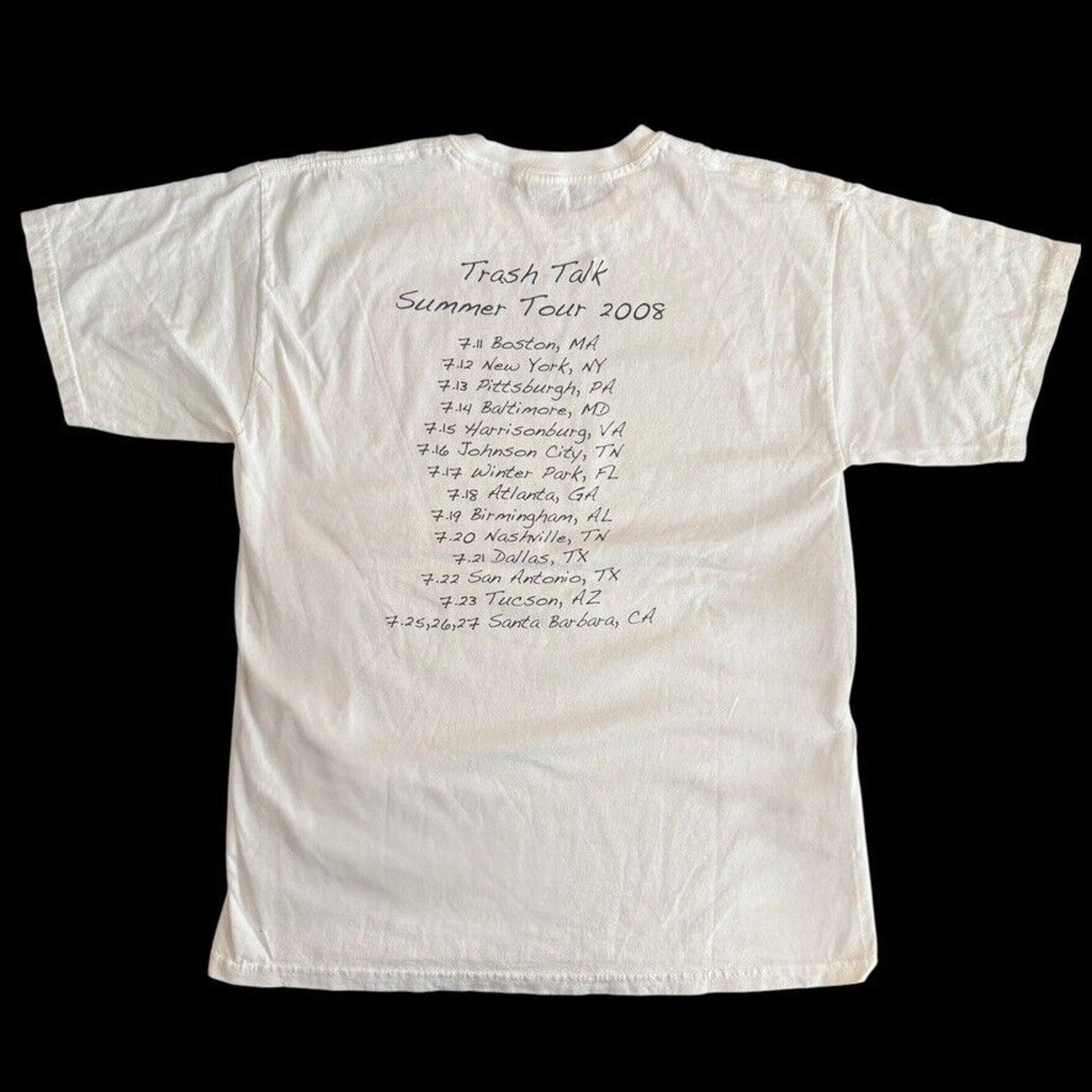 Gildan Trash Talk Hardcore Band 2008 Tour White T-Shirt Size L Size US L / EU 52-54 / 3 - 4 Thumbnail