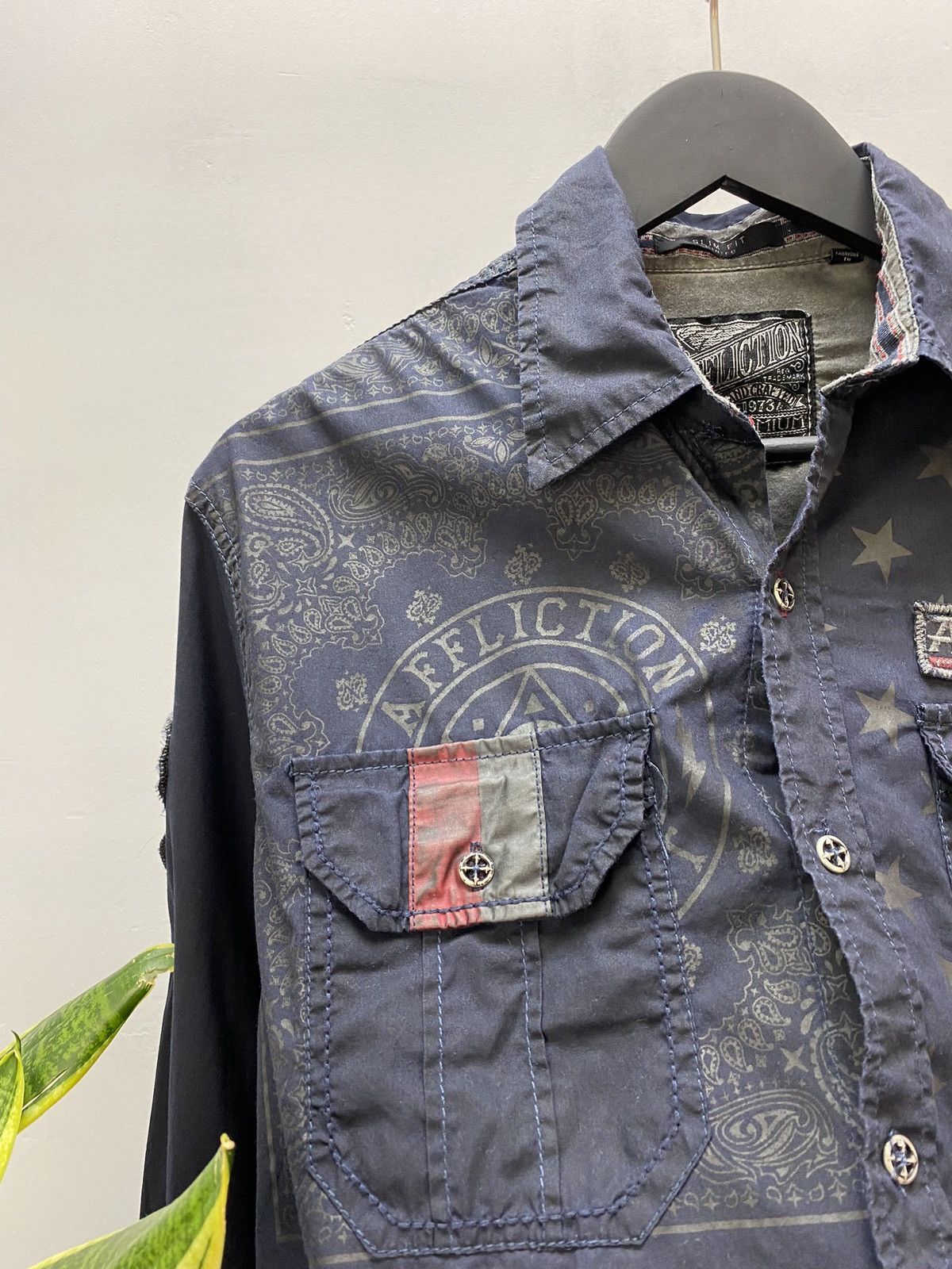 Other Crazy Y2K Affliction Cyber Grunge Button Up Shirt Size US L / EU 52-54 / 3 - 12 Thumbnail