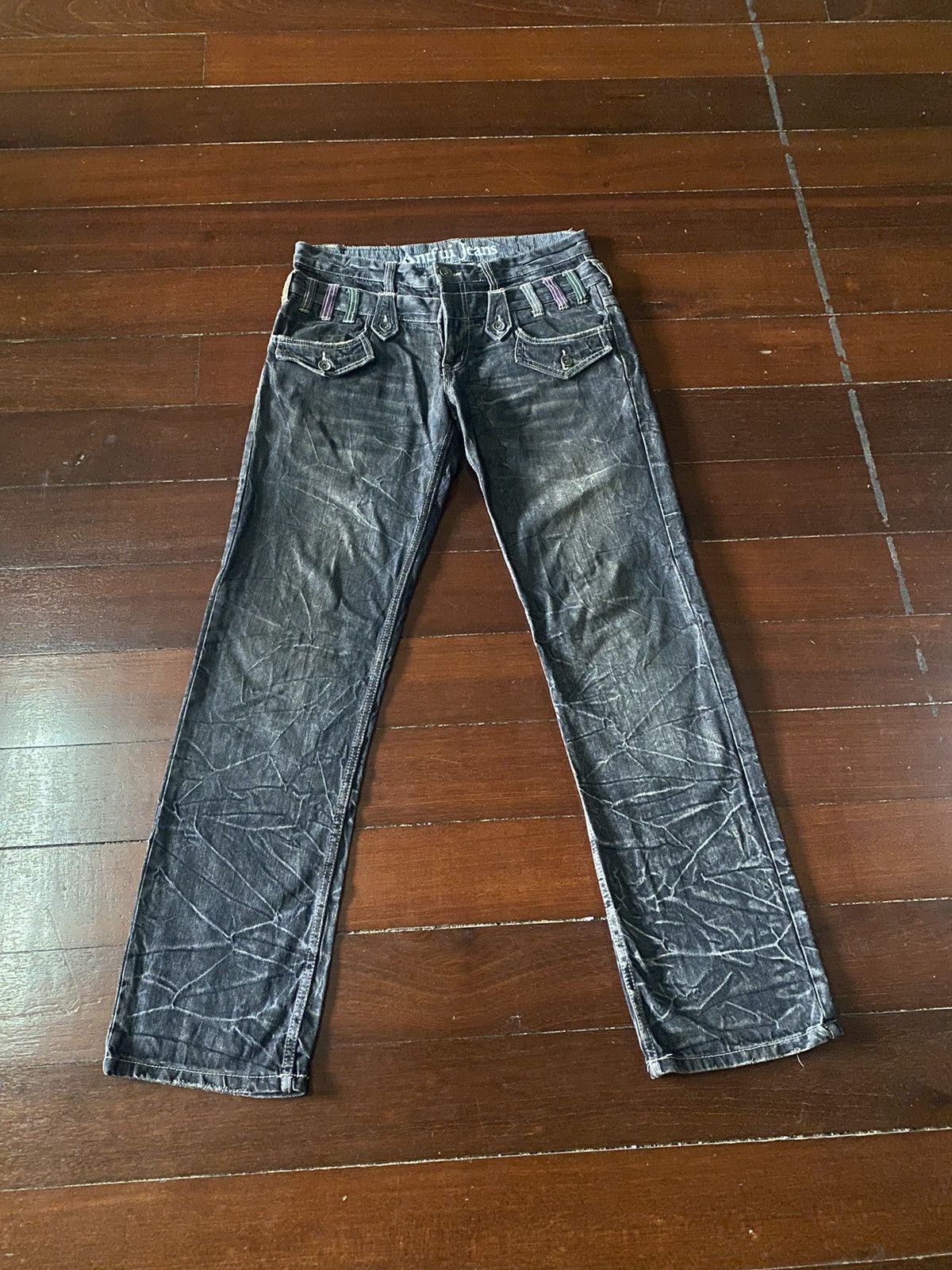 Designer × Japanese Brand × PPFM FIRE 🔥 CRAZY DESIGN ANTFUI JEANS Double Waist HONEY COMB Size US 32 / EU 48 - 4 Thumbnail
