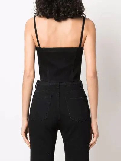 Saint Laurent Paris o1s1wg111024 Denim Corset Top in Black Size M / US 6-8 / IT 42-44 - 4 Thumbnail
