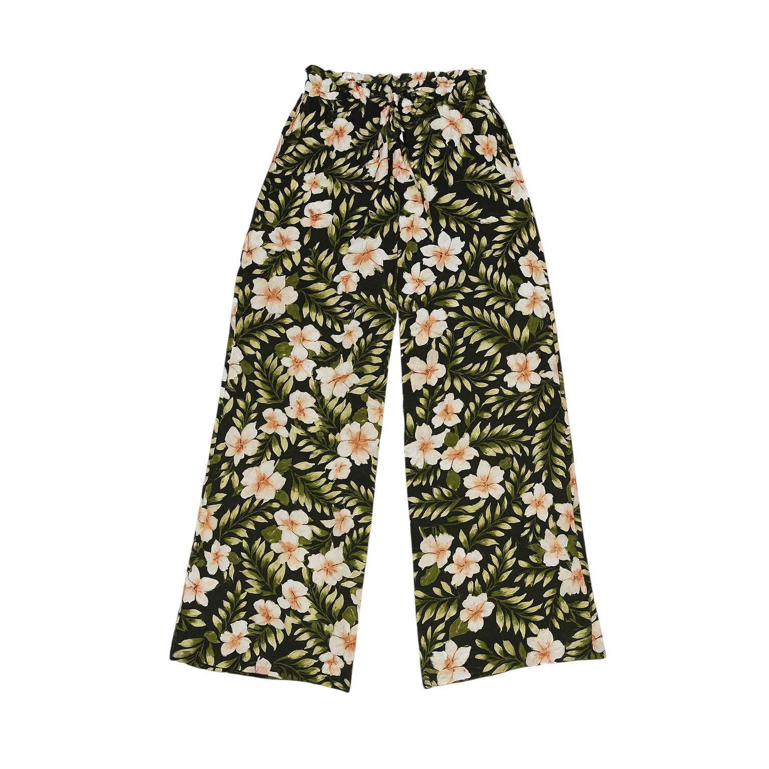Volcom Vacationcore Retro Tropical Floral Wide-Leg Pants Volcom S Size 25" / US 0 / IT 36 - 2 Thumbnail