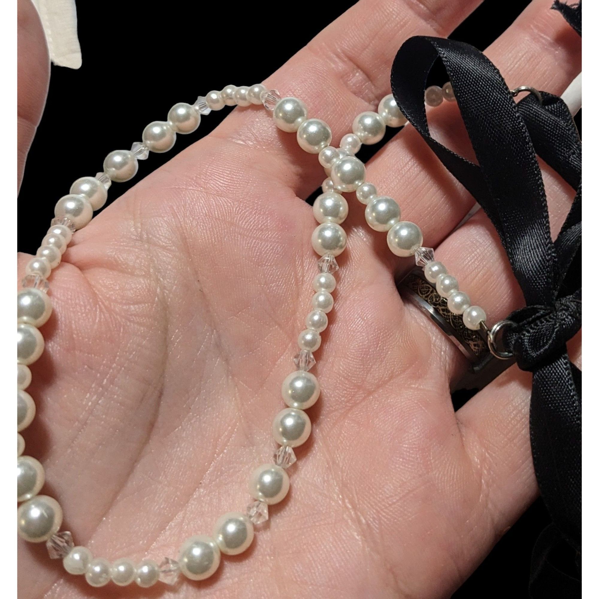 Other Tie On Faux Pearl Glass Beaded Necklace Size ONE SIZE - 3 Thumbnail