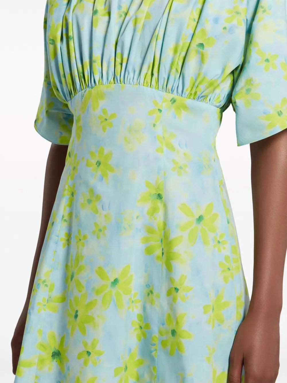 Marni oc11z0525 Floral Print Cotton Dress in Blue Size S / US 4 / IT 40 - 5 Thumbnail