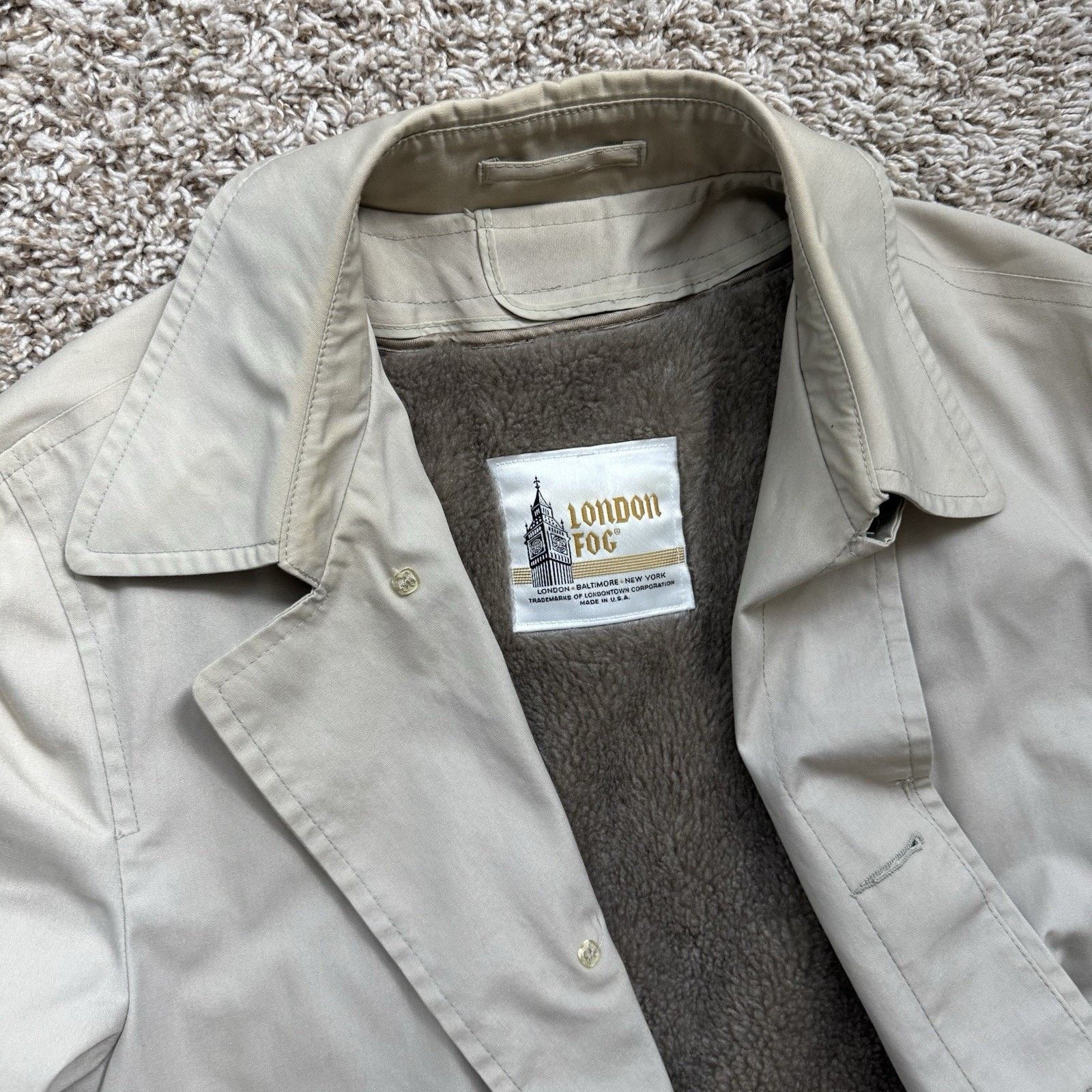 London Fog × Vintage London Fog Trench Coat Tan Overcoat Jacket Fleece Lined Size US M / EU 48-50 / 2 - 5 Thumbnail