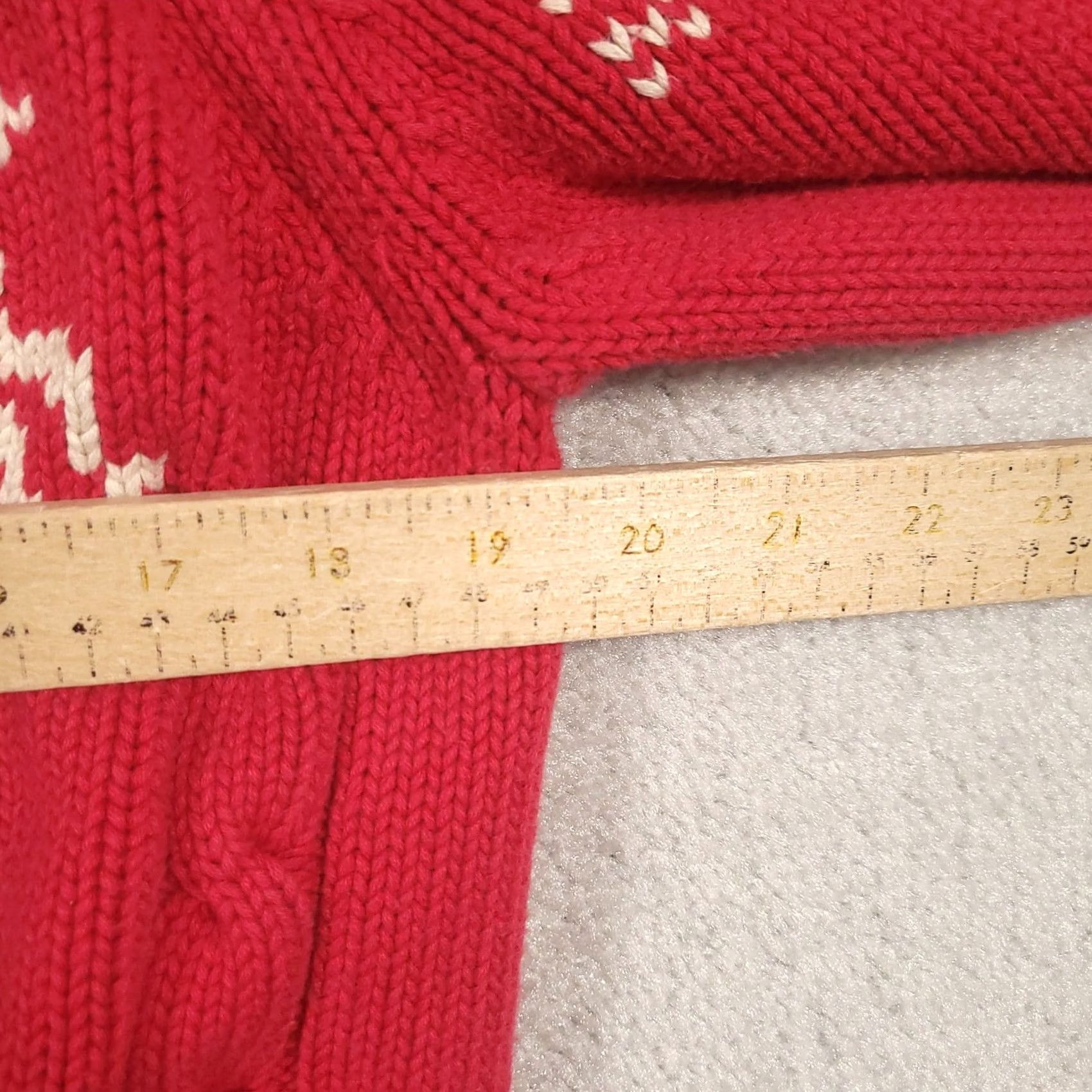 Lands' End VINTAGE Lands' End Christmas Sweater Fair Isle Cable-knit Turtleneck Reindeer Large Womens Sweater Size L / US 10 / IT 46 - 4 Thumbnail