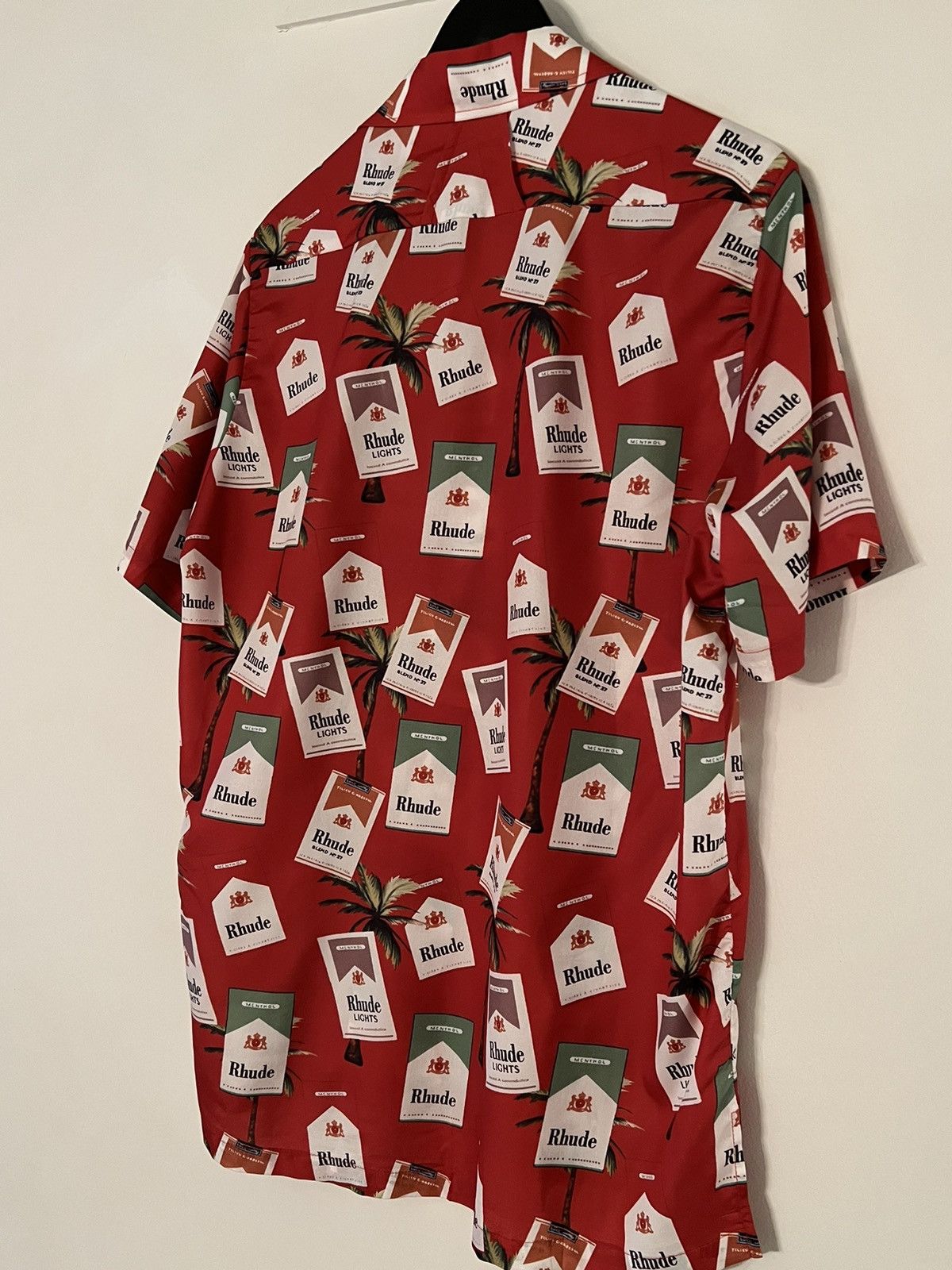 Rhude RARE OG szL Red Marlboro Cigarettes Palm Hawaiian Shirt Size US L / EU 52-54 / 3 - 5 Thumbnail