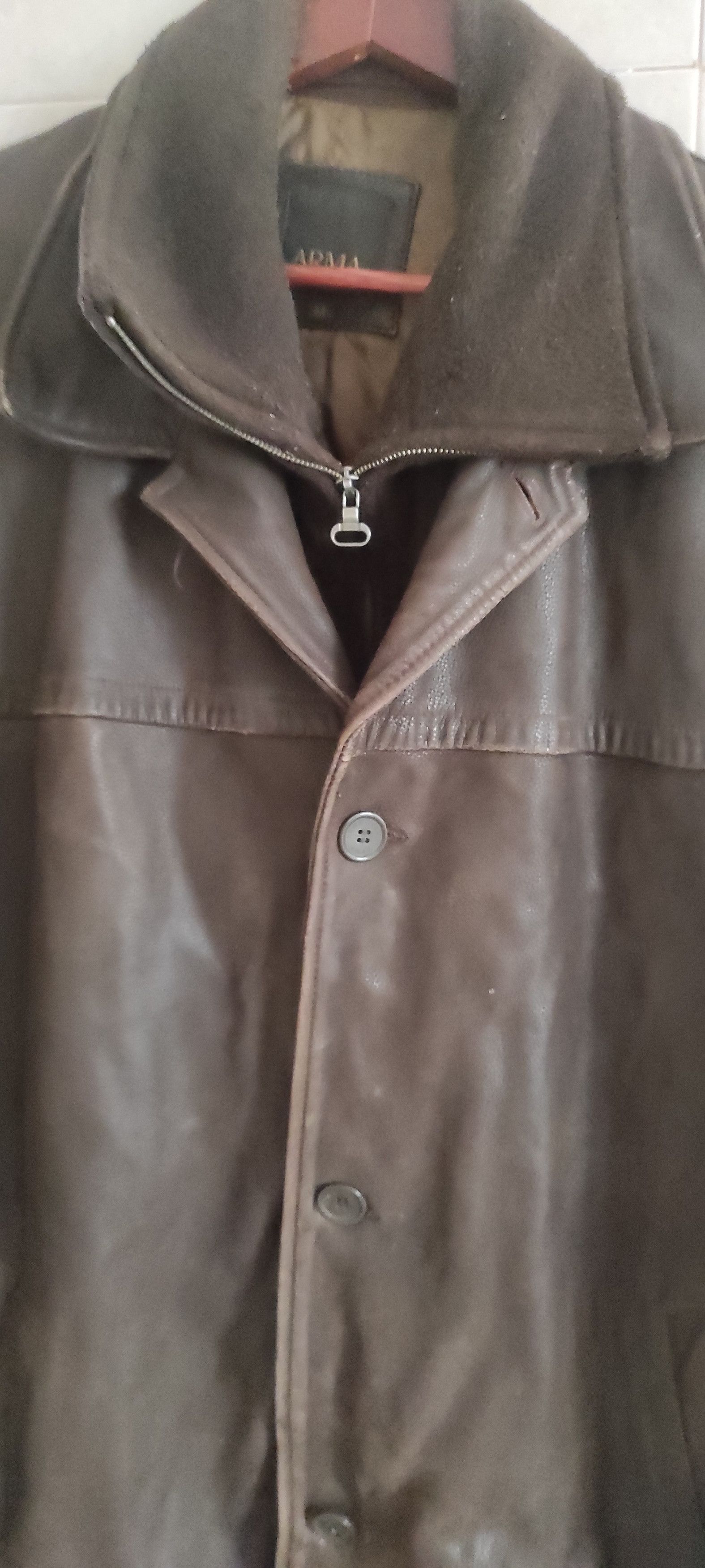 ARMA Arma Full Zip Retro Vintage Motorcycle Leather Jacket Sz 54 Size US L / EU 52-54 / 3 - 6 Thumbnail