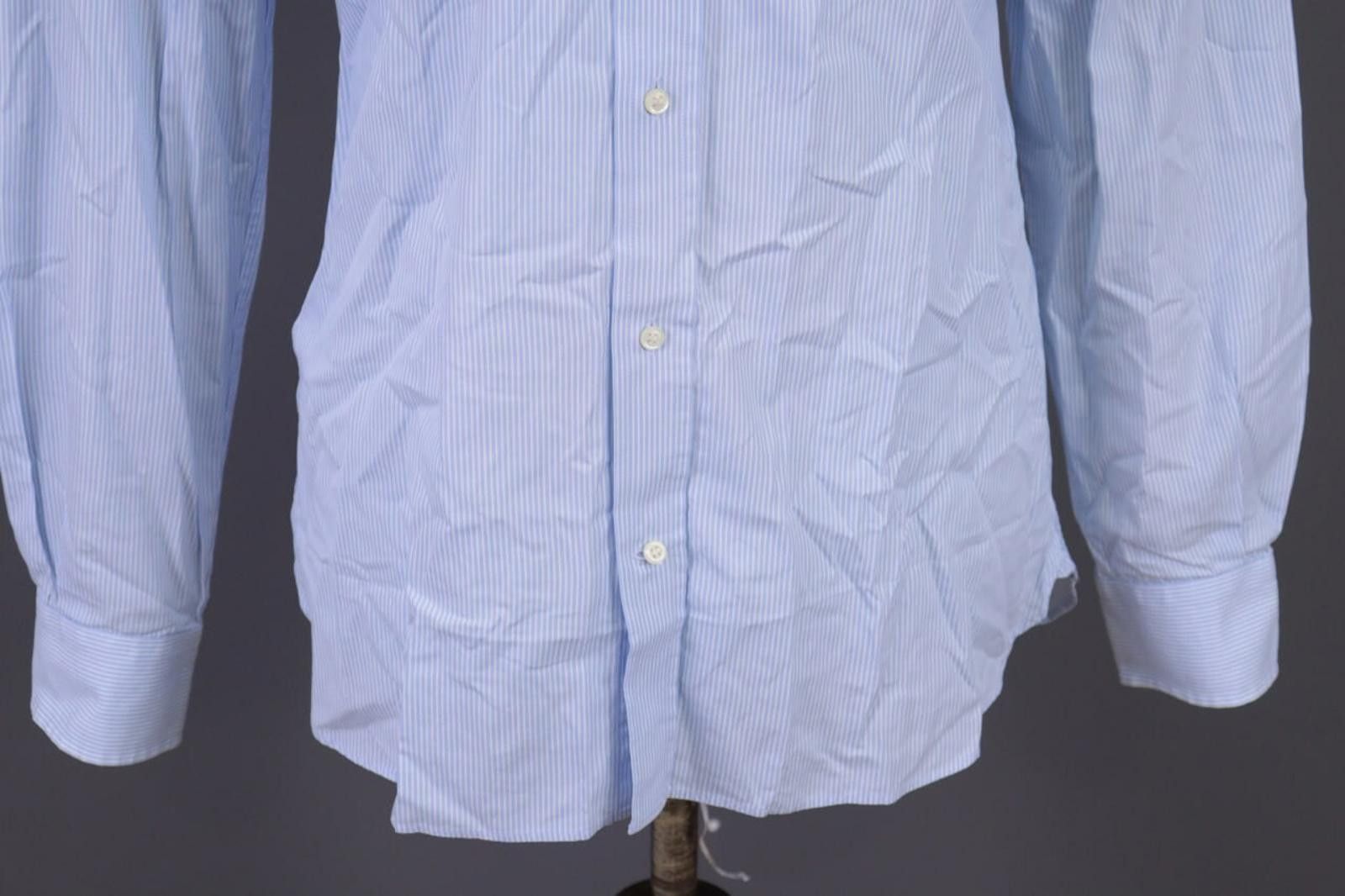 Designer Boggi Milano 2/100' Doppio Ritorto Blue Shirt Size 39 / 15 Size US M / EU 48-50 / 2 - 2 Thumbnail