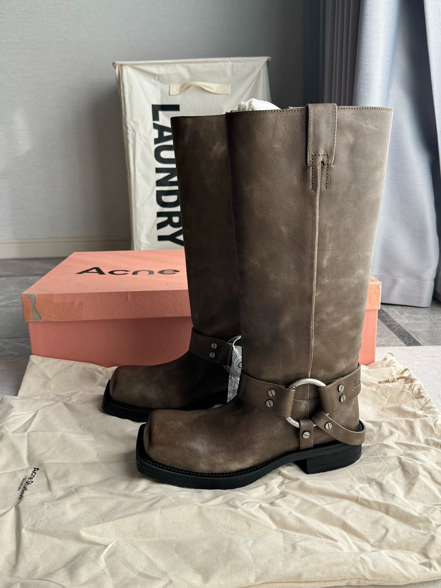 Acne Studios Acne Studios Knee-High Riding Boots Brown 37 Size US 6.5 / IT 36.5 - 1 Thumbnail