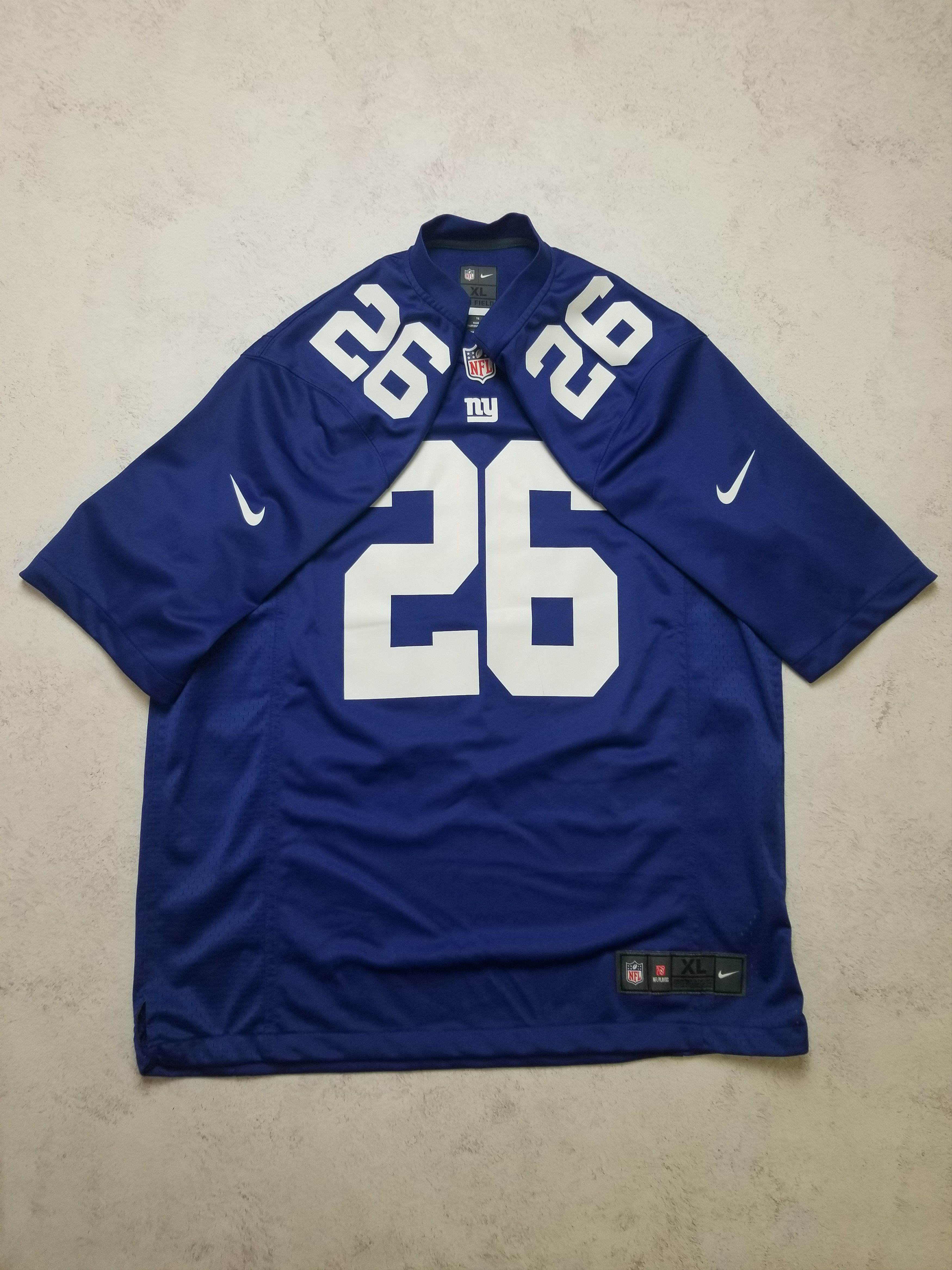 Nike Nike New York Giants #26 Saquon Barkley Onfield NFL Jersey Size US XL / EU 56 / 4 - 2 Thumbnail