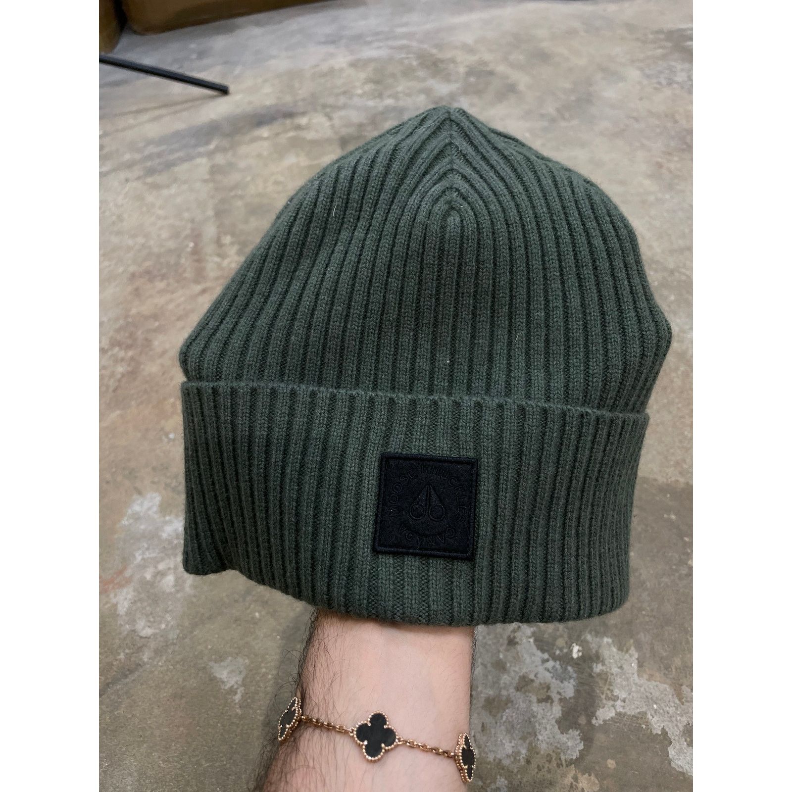 Moose Knuckles Moose Knuckles Beanie Olive OS New Size ONE SIZE - 1 Thumbnail
