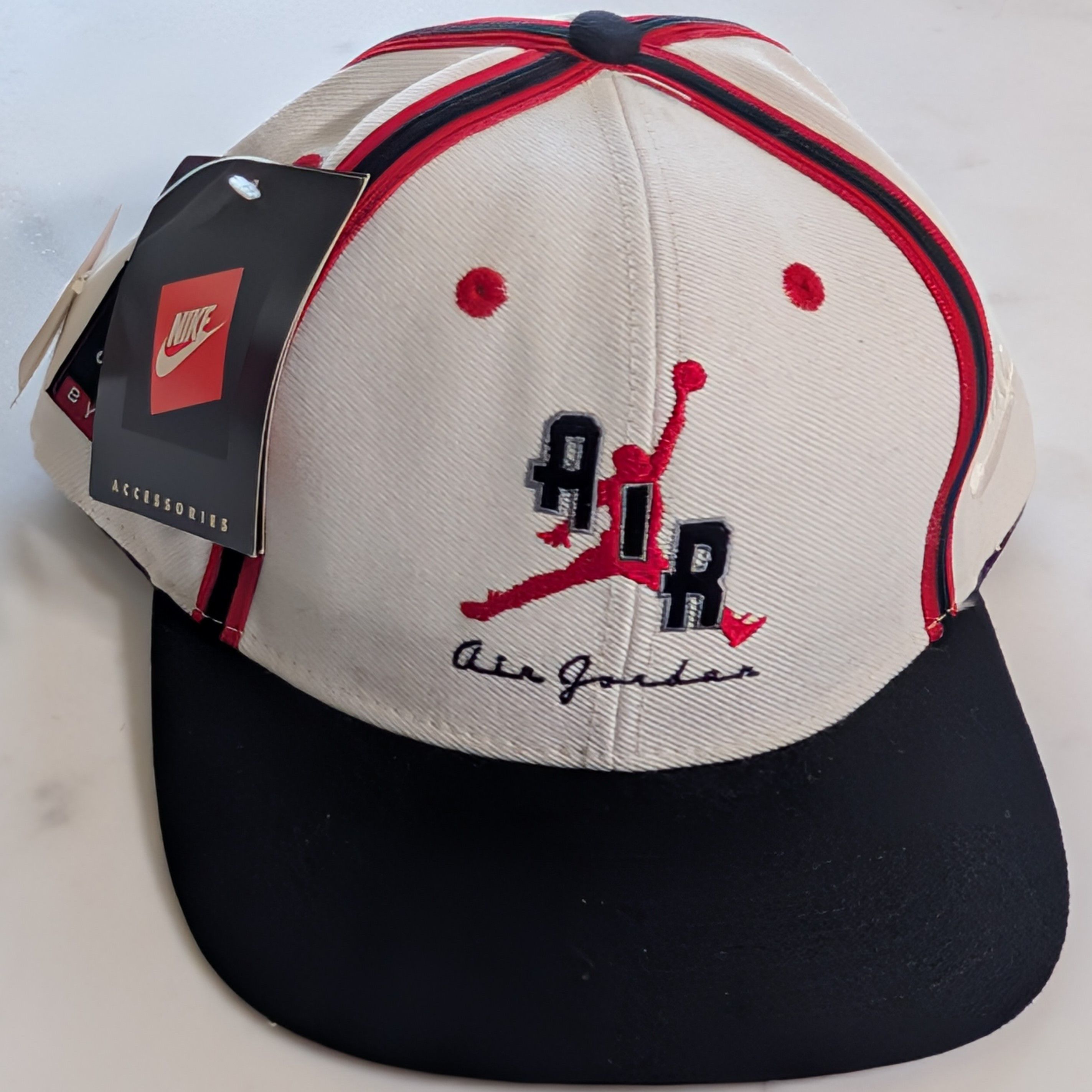 Nike Air Jordan Hat White w/Red/Black Stripes Deadstock OG - Main Image