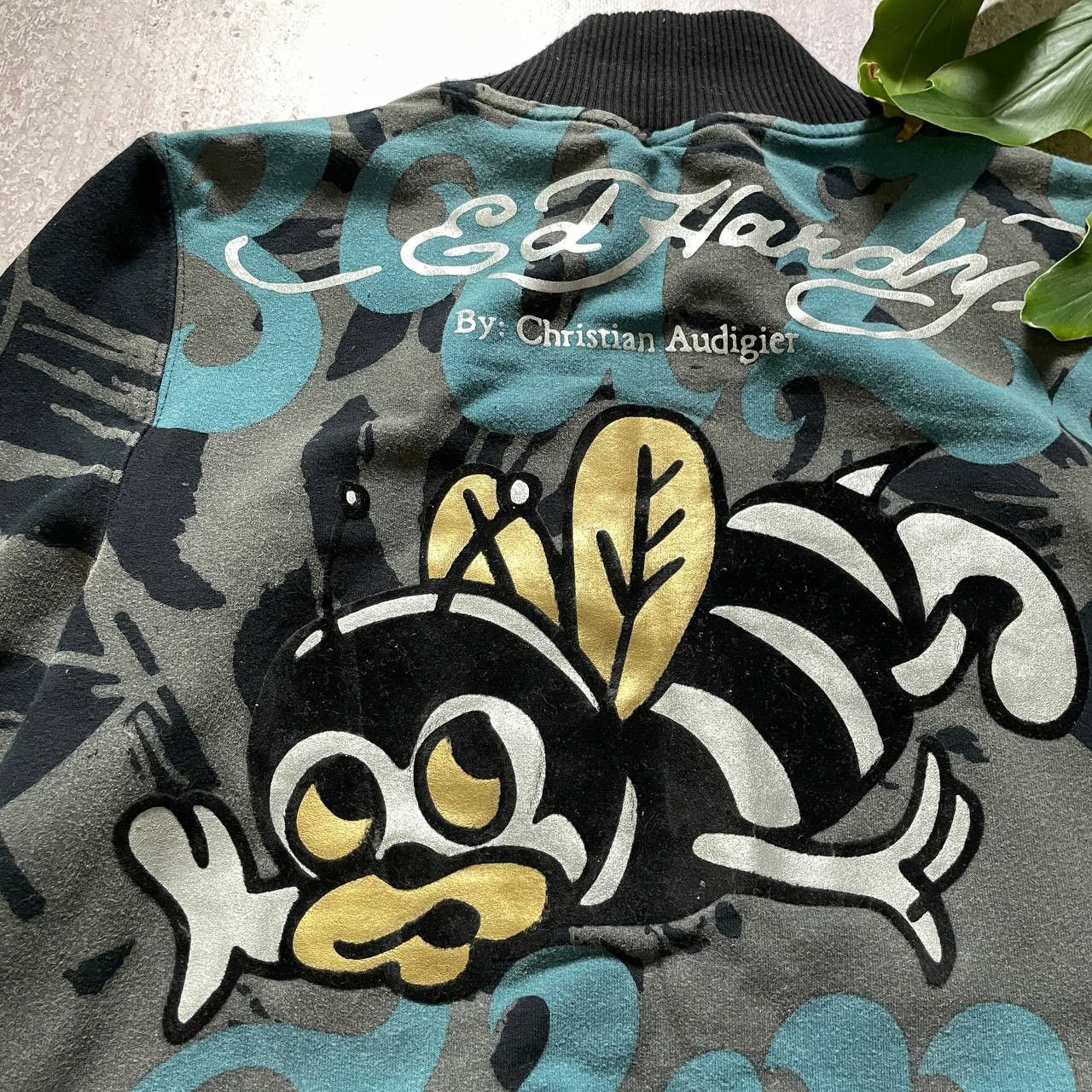 Ed Hardy VINTAGE Y2K ED HARDY ZIP PULLOVER ALL OVER PRINTED Size S / US 4 / IT 40 - 10 Thumbnail
