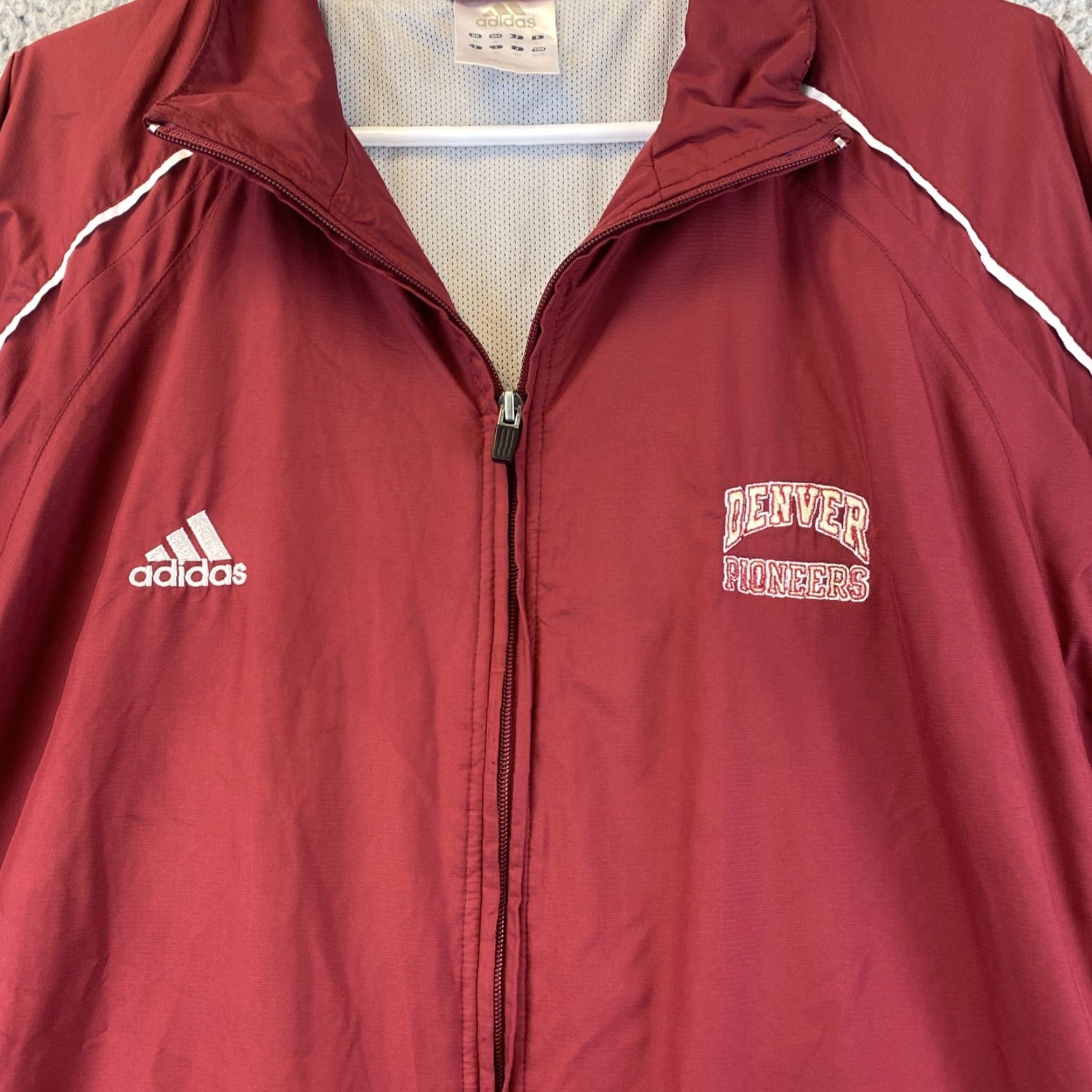 Adidas Adidas Windbreaker Track Jacket Mens Extra Large Red Burgundy Zip Logo 63-16 / Full Zip / Track Jacket / Logo / 63-16 / Adidas Size US XL / EU 56 / 4 - 2 Thumbnail
