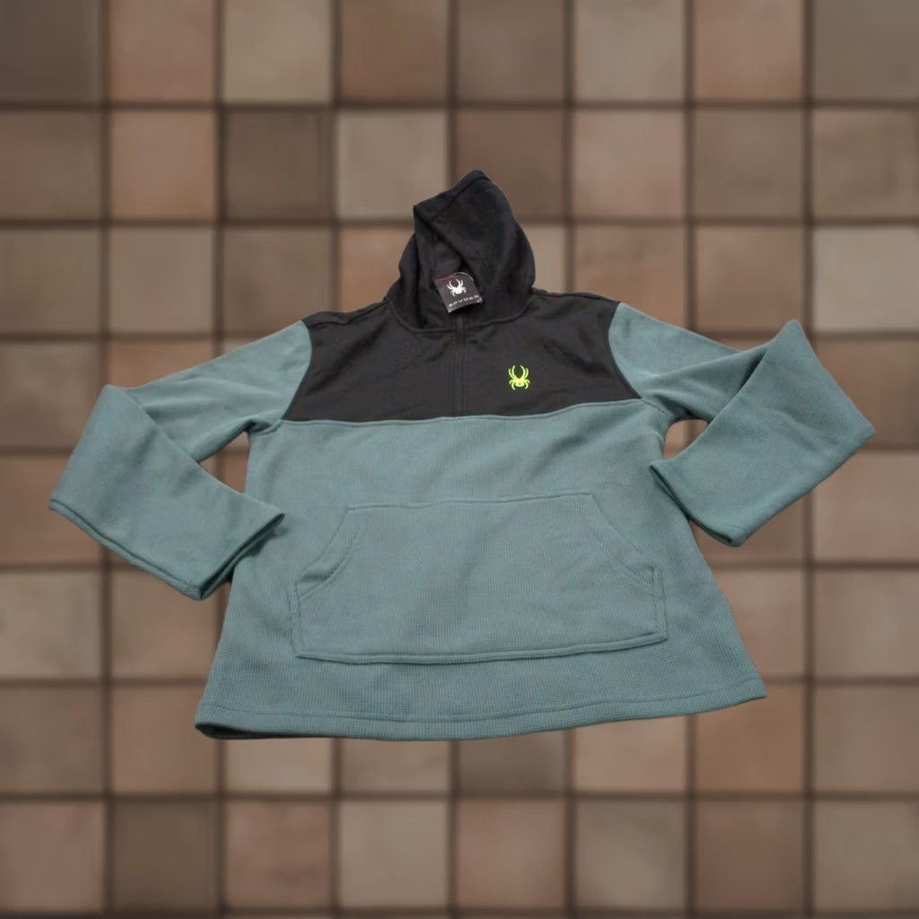 Spyder Spyder Shirt Mens M Hoodie Sweatshirt Green Black Pullover Performance Logo NEW Size US M / EU 48-50 / 2 - 1 Thumbnail