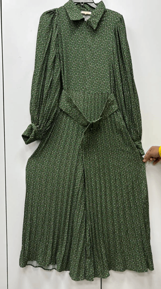 Other By Timo Pleated Jumpsuit Green Flowers Size L / US 10 / IT 46 - 1 Thumbnail