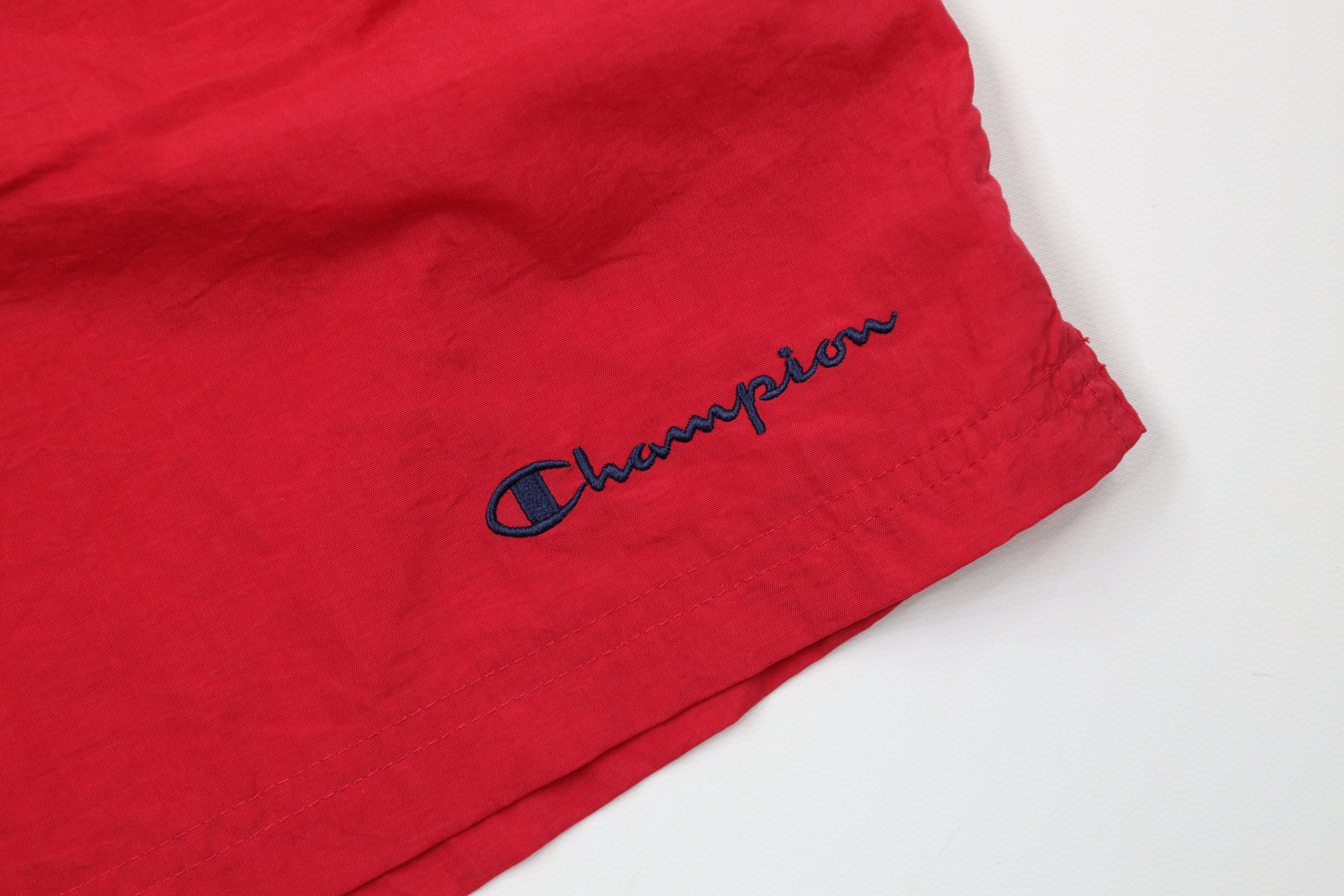 Champion Vintage 90s Champion Spell Out Lined Above Knee Shorts Red Size US 32 / EU 48 - 5 Thumbnail