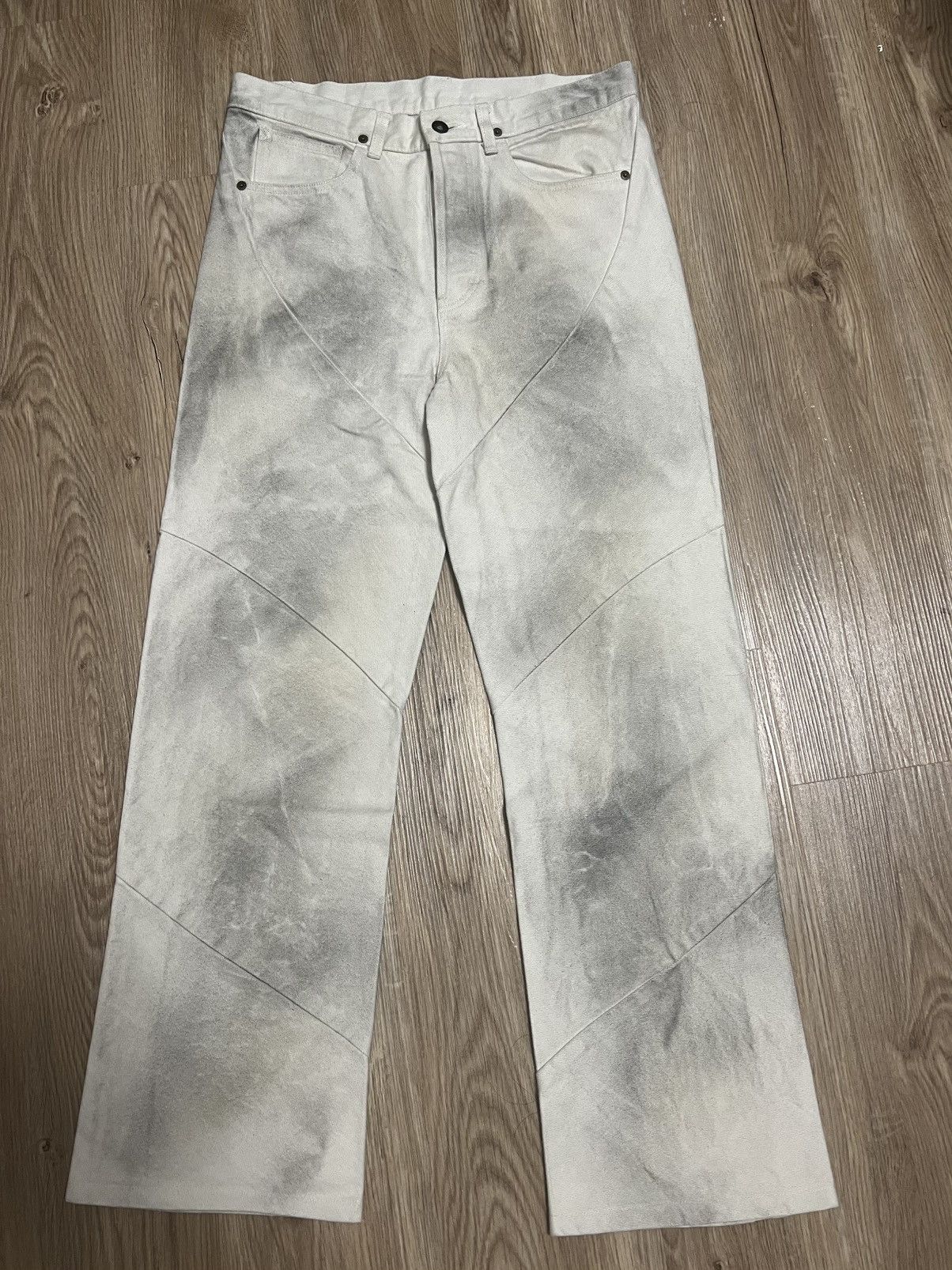 Helmut Lang × Vintage Chen(G) Vertigo Dirty White Denim Size 2 Size US 31 - 1 Thumbnail
