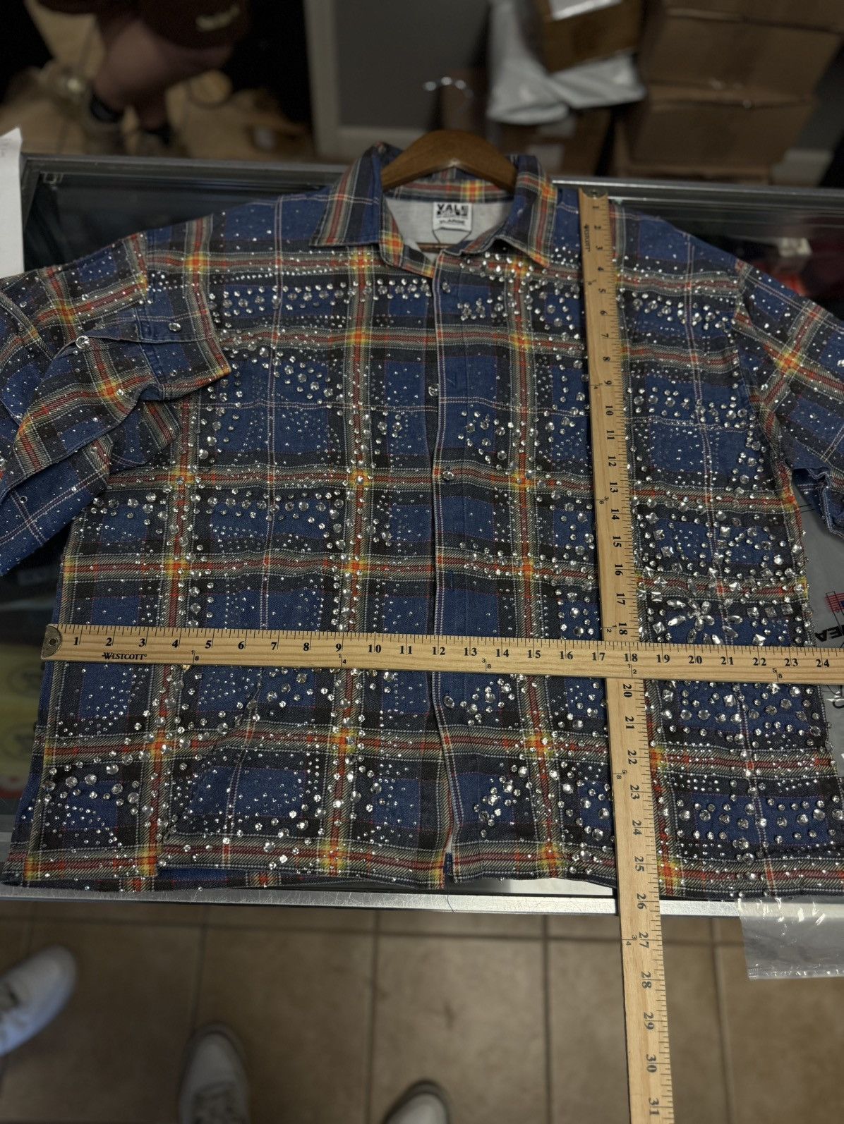 Vale Valley Crystal Flannel Long Sleeve Stones Size XL (NEW) 💎 Size US XL / EU 56 / 4 - 6 Thumbnail