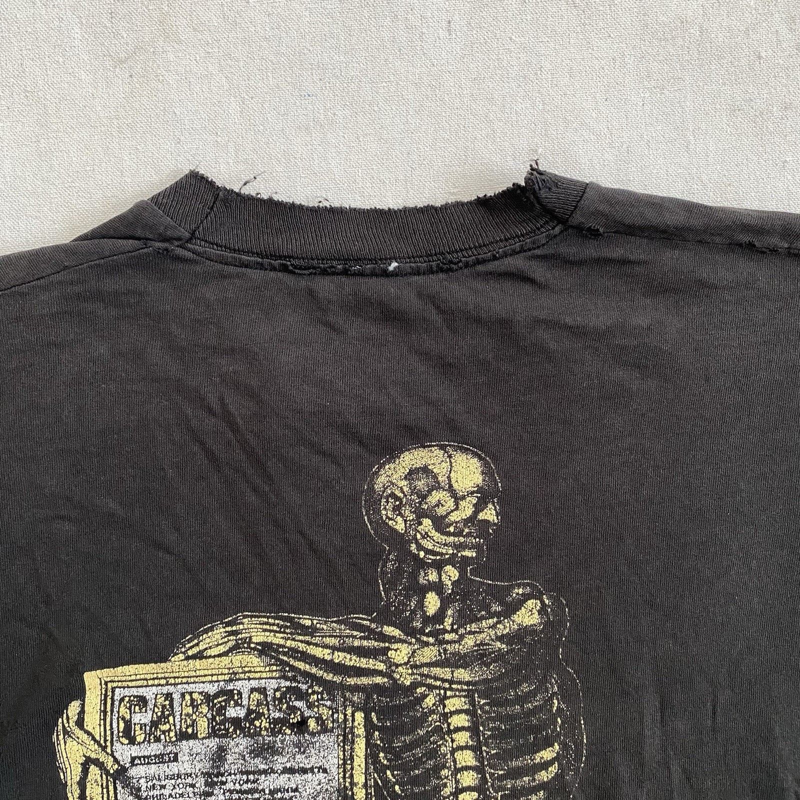 Fruit Of The Loom Vintage 90s Carcass Necroticism Death Metal Band T-Shirt XL Size US XL / EU 56 / 4 - 5 Thumbnail