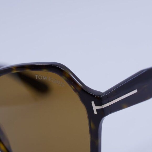 Tom Ford Tom Ford Romy FT1032 52E Sunglasses Havana Geometric Frame Size ONE SIZE - 7 Thumbnail