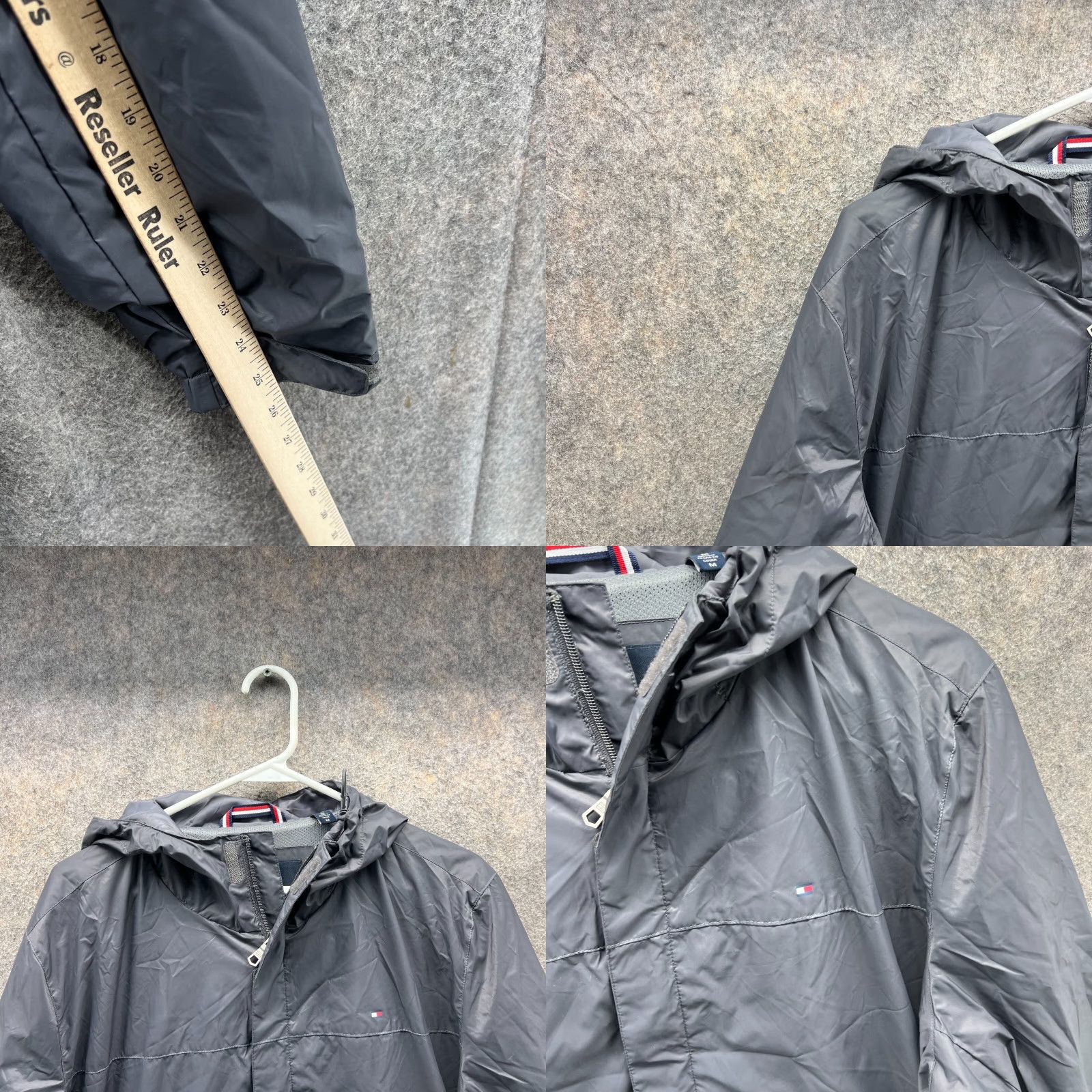 Tommy Hilfiger Tommy Hilfiger Jacket MenS Medium Grey Hoodie Full Zip Nylon Windbreaker Vintage Size US M / EU 48-50 / 2 - 8 Thumbnail