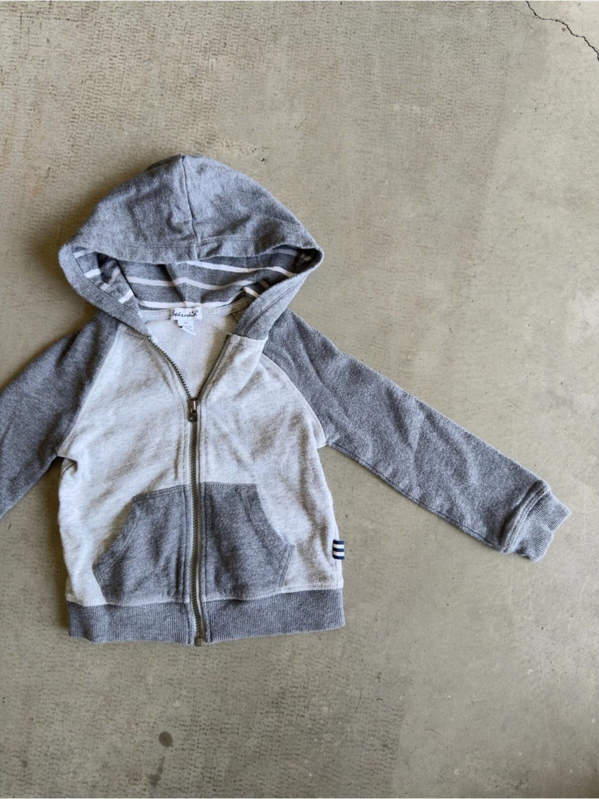 Splendid Splendid / Zip Hoodie Sweatshirt / Gray Colorblock 2T Size US XXS / EU 40 - 6 Thumbnail