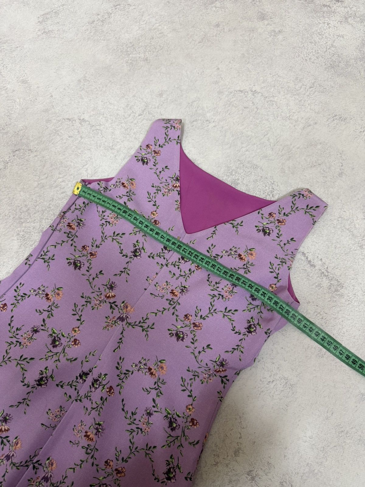 Blumarine Blugirl Blumarine Purple Sleeveless Floral Mini Dress Size XS / US 0-2 / IT 36-38 - 18 Thumbnail
