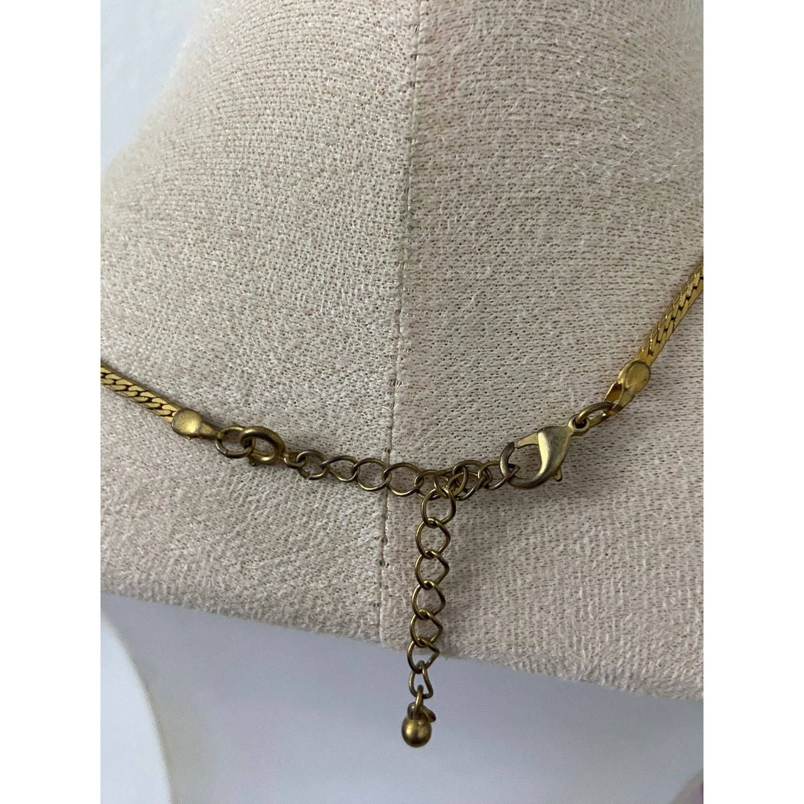 Vintage Vintage bib necklace with rhinestone gold tone Size ONE SIZE - 3 Thumbnail