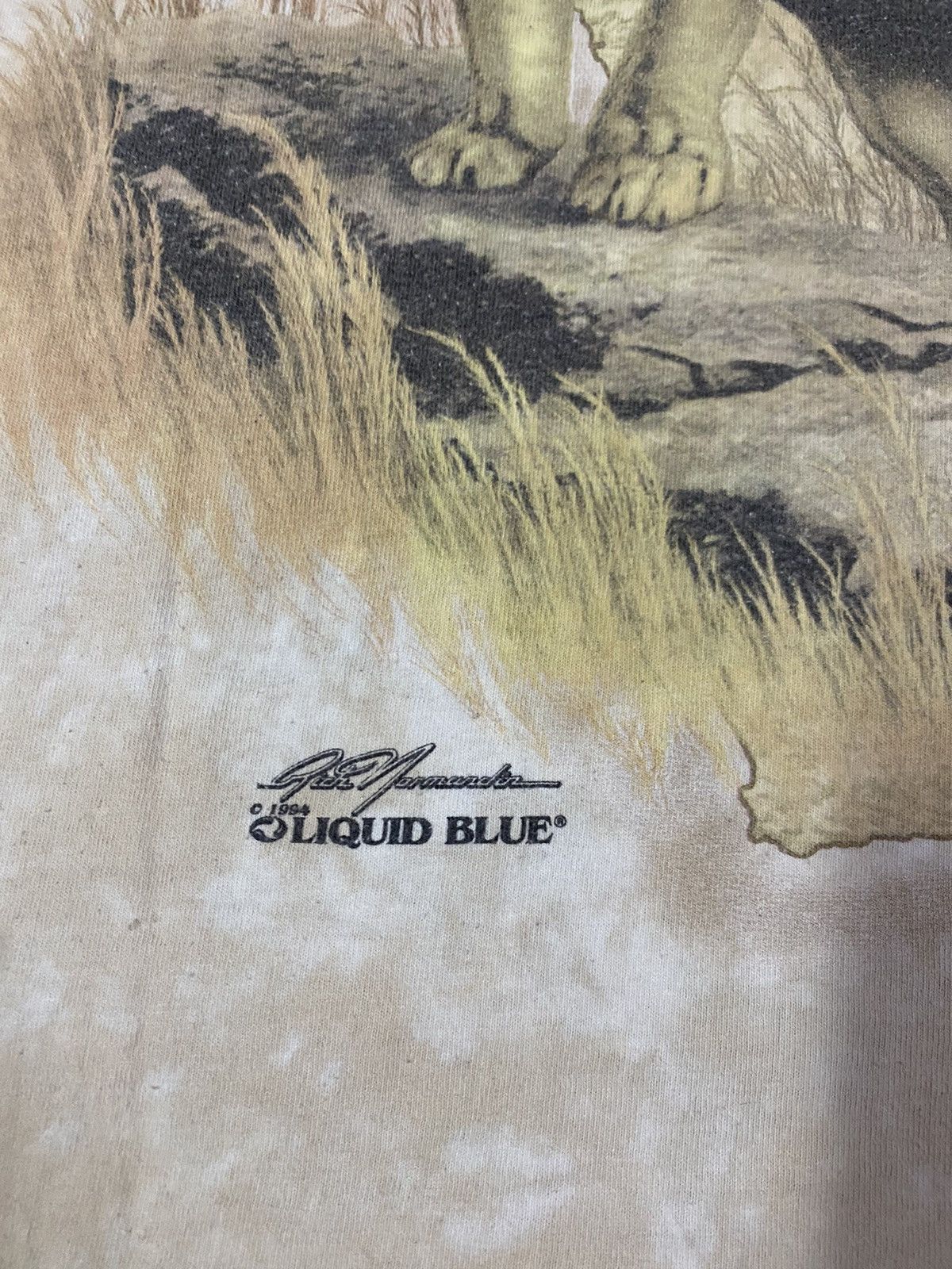 Liquid Blue Vintage Rare 1994 Liquid Blue Lion Tie-Dye Shirt Size US XXL / EU 58 / 5 - 16 Thumbnail