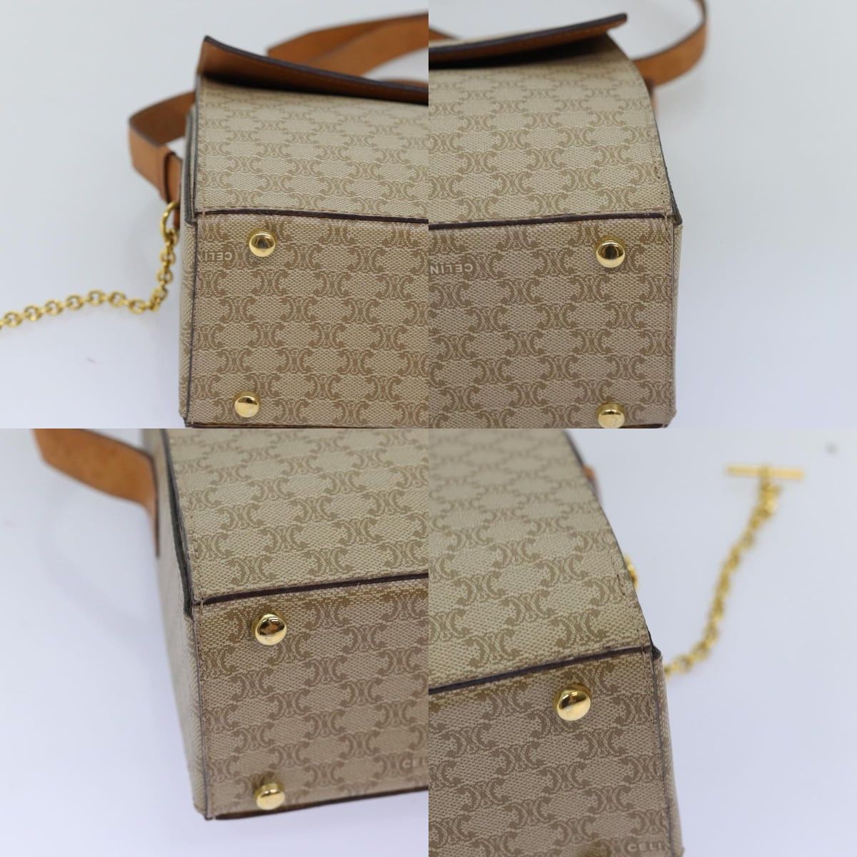Celine CELINE Macadam Canvas Shoulder Bag Beige Size ONE SIZE - 10 Thumbnail