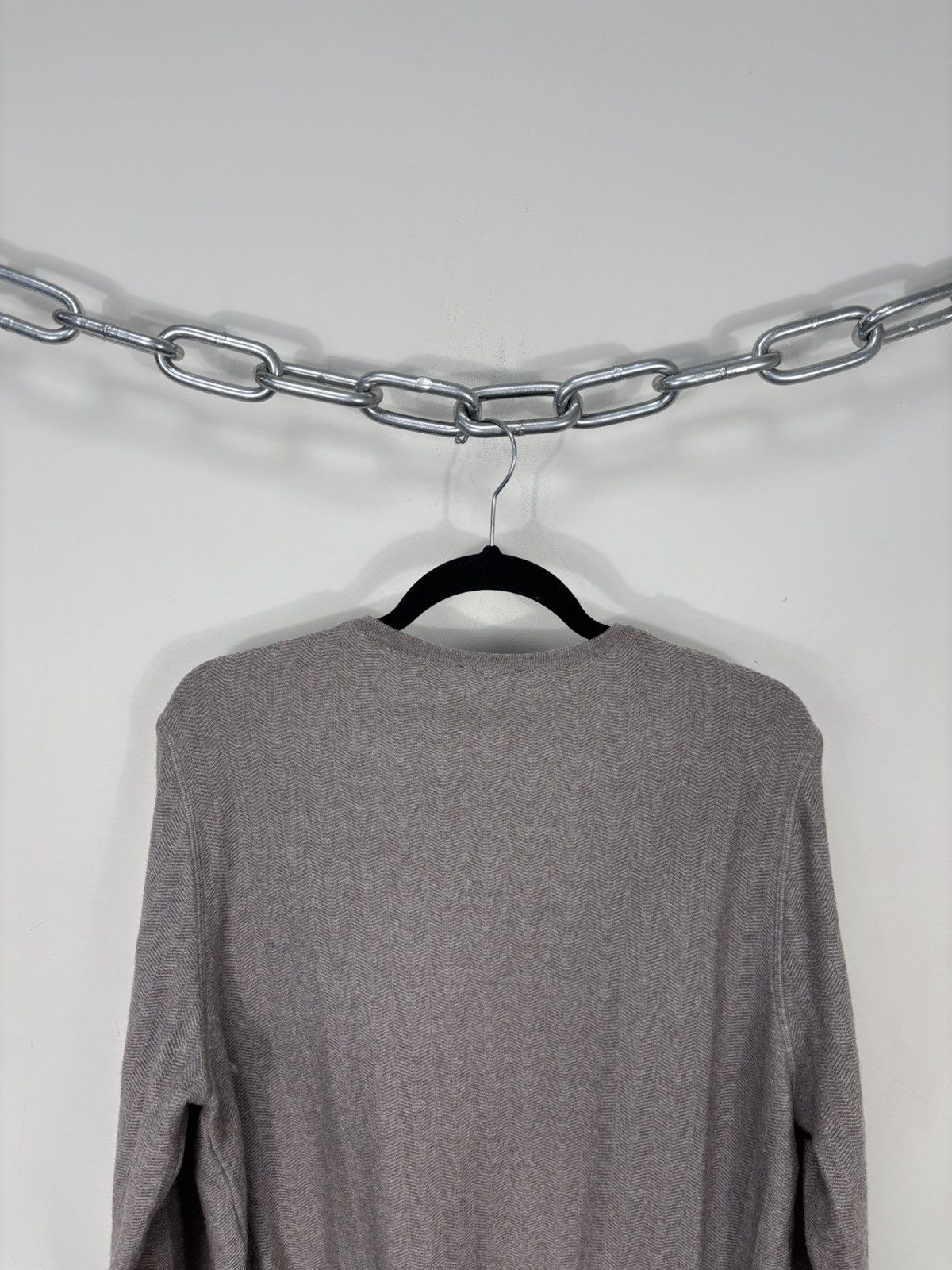 Strenstroms Stenstroms Men’s Light Brown/Beige Herringbone Wool Sweater Size US L / EU 52-54 / 3 - 13 Thumbnail
