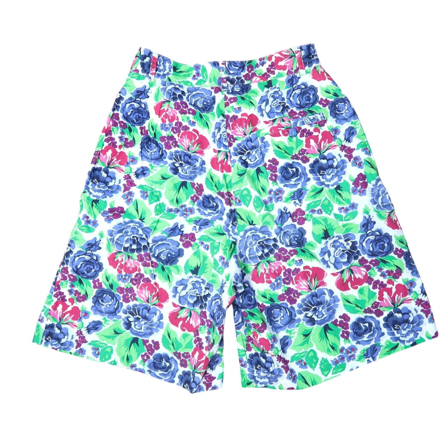 Vintage VINTAGE 90s Preview blue and green floral print high rise shorts 10 Size 32" / US 10 / IT 46 - 3 Thumbnail