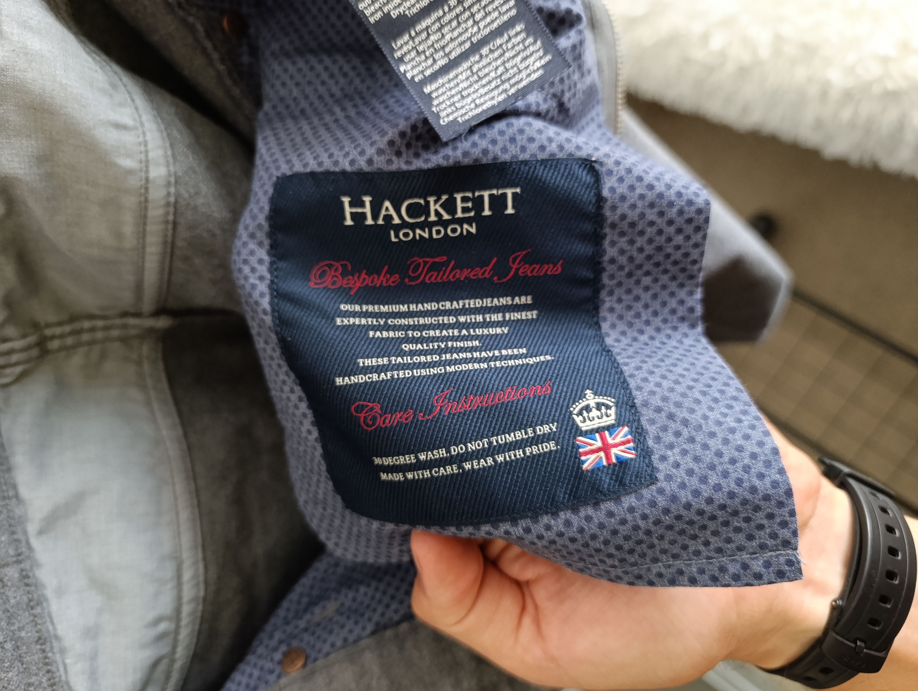 Designer × Hackett Hackett Flannel logo-patch straight-leg Trousers Size US 30 / EU 46 - 17 Thumbnail