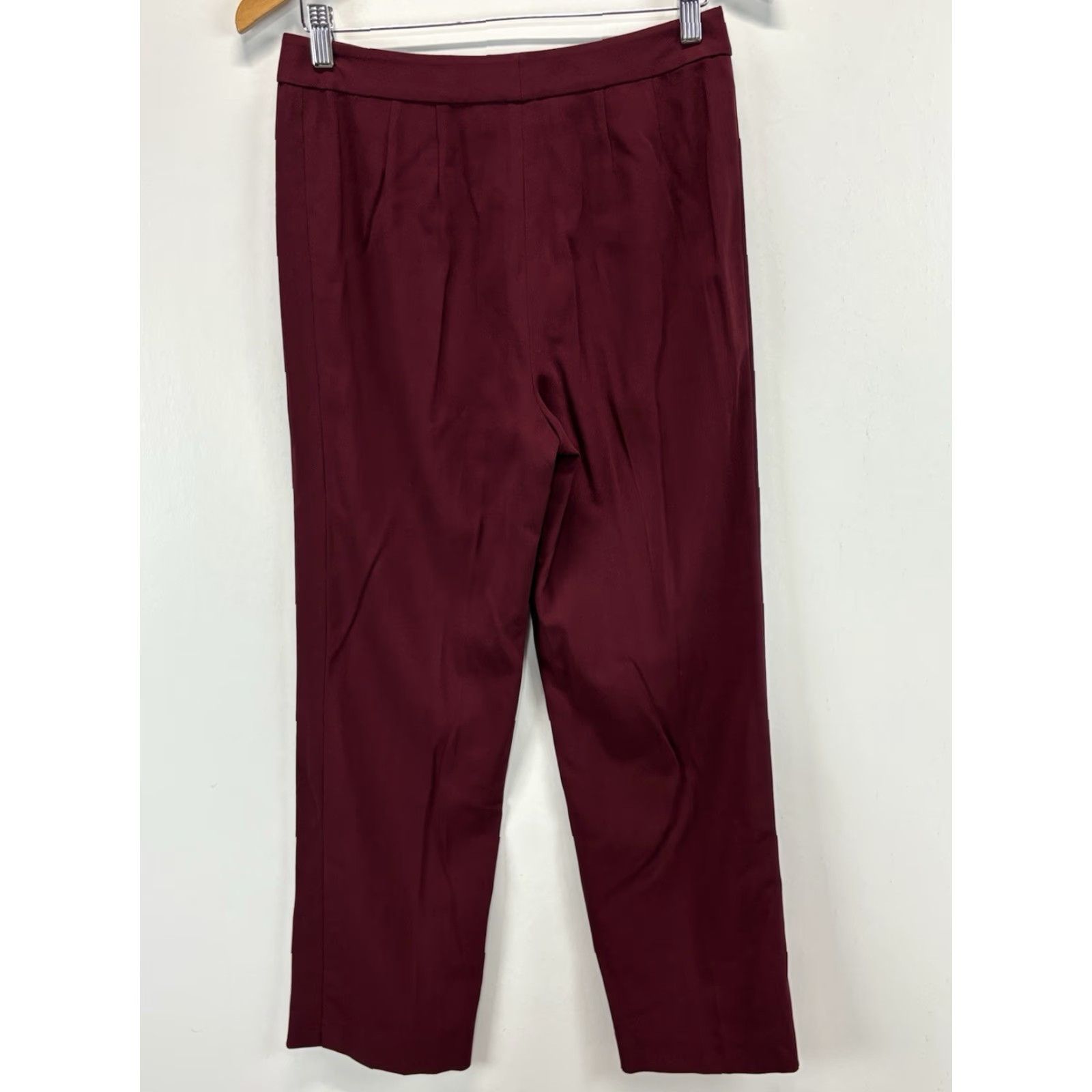 St. John VINTAGE St John Collection Virgin Wool Pants Women’s 8 Burgundy Straight Trouser 29x30 Womens Dress Pants Leg Style: Straight Size 30" / US 8 / IT 44 - 3 Thumbnail
