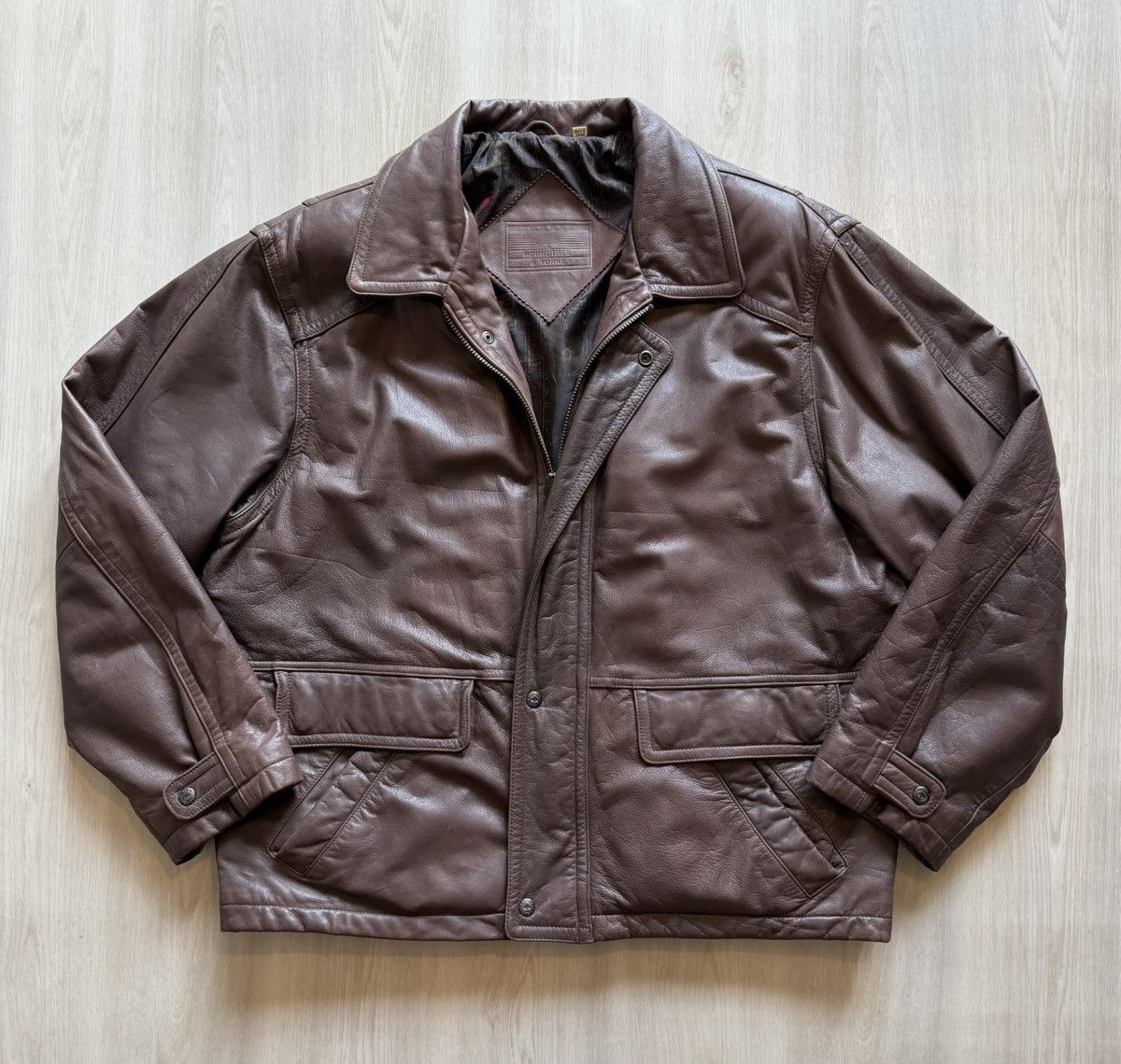 intage Roundtree & Yorke Leather Bomber Sz L