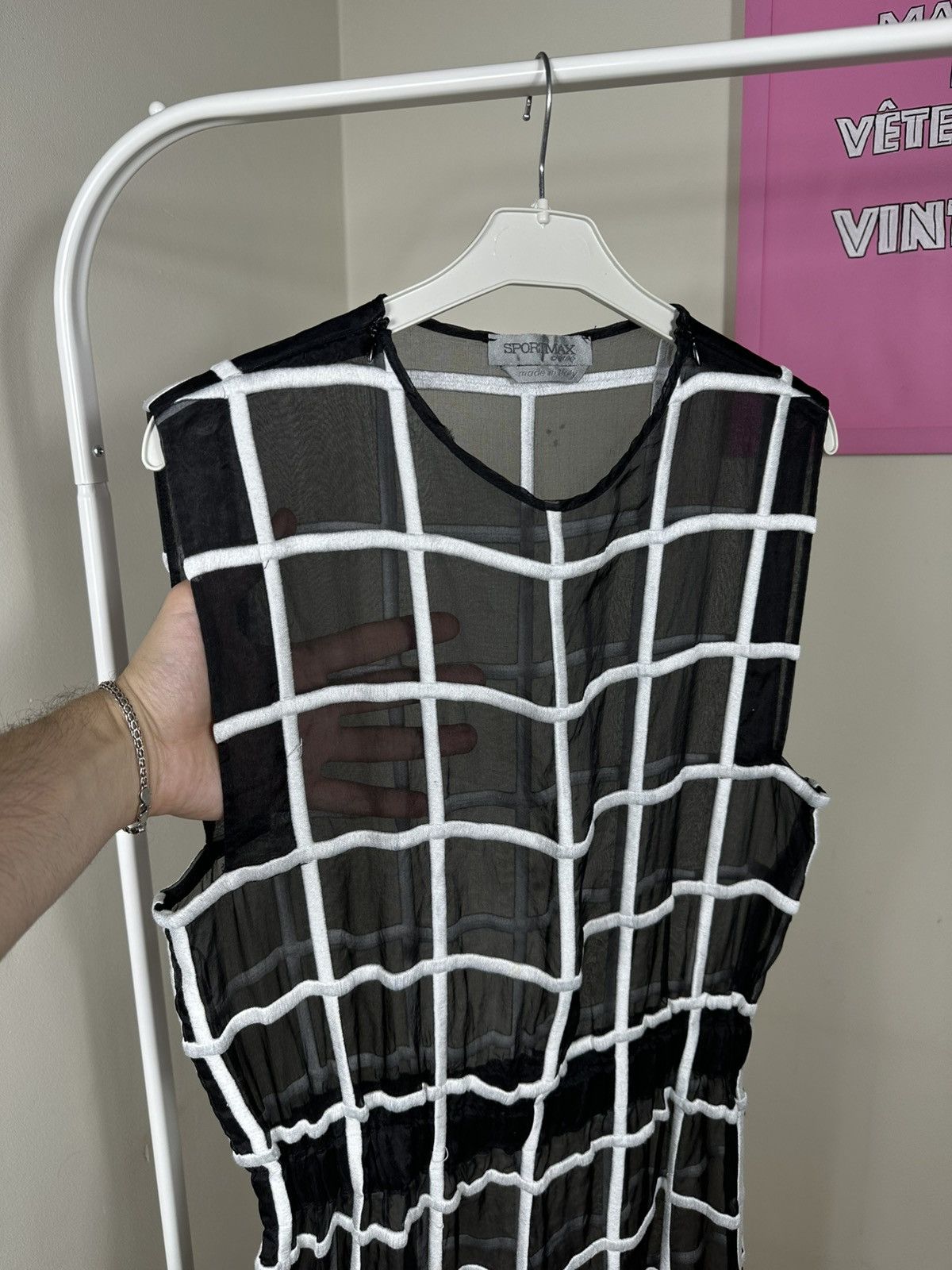 Sportmax Rare Sportmax Defile Runaway 2013 Silk Mid Dress Check Size S / US 4 / IT 40 - 8 Thumbnail
