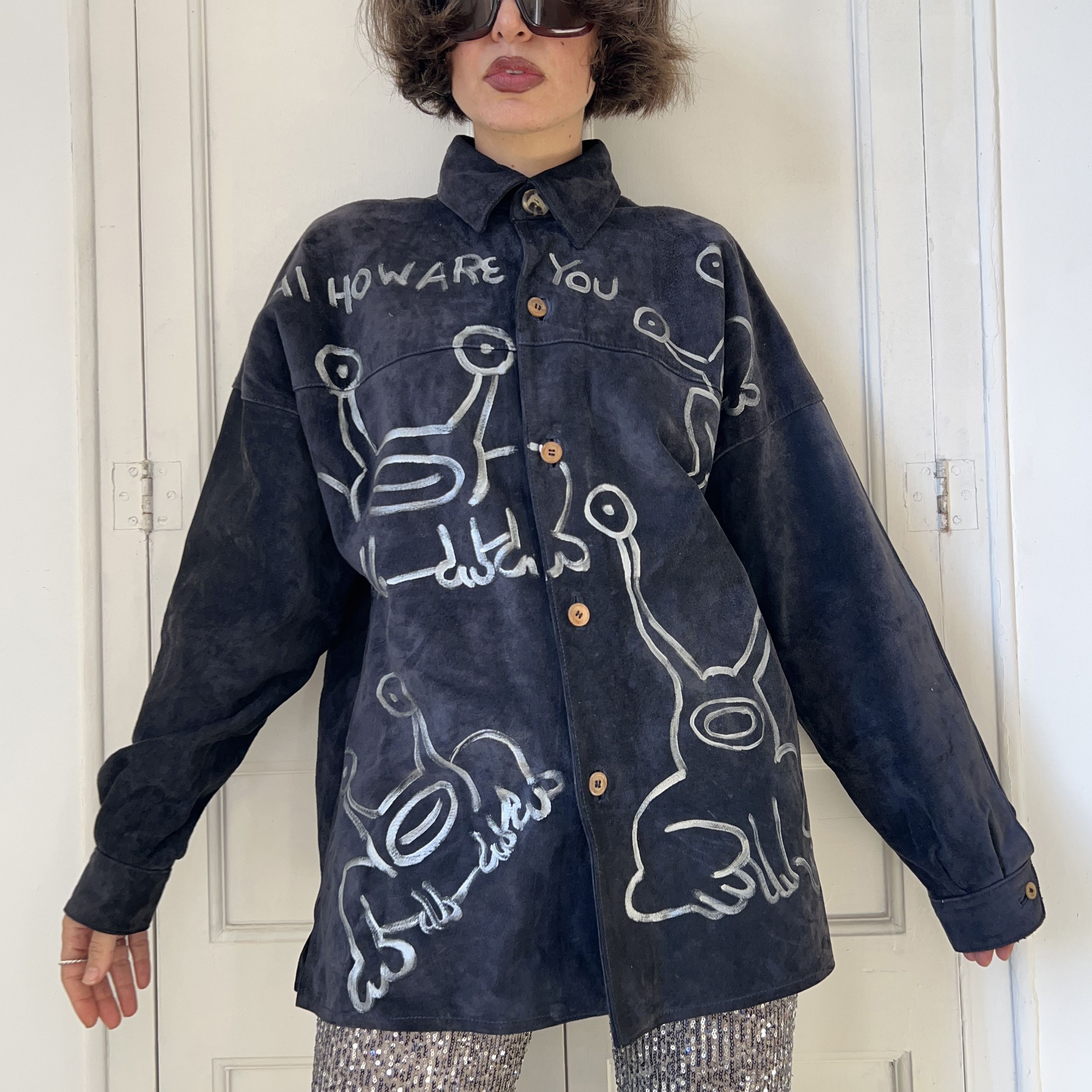 Custommade Vintage Custom Alien Navy Suede Jacket Coat Size M / US 6-8 / IT 42-44 - 7 Thumbnail