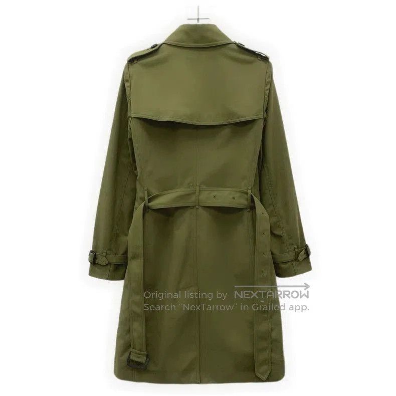 Burberry Green Trench Coat with Belt.