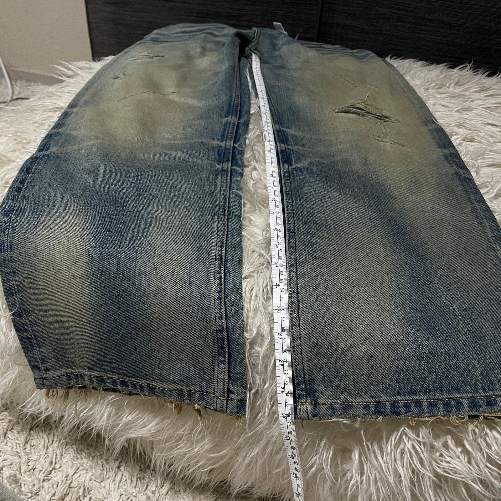 If Six Was Nine × Japanese Brand × Vintage Vintage Faded Wash Distressed Wideleg Baggy Denim Jeans Blue Size US 31 - 17 Thumbnail