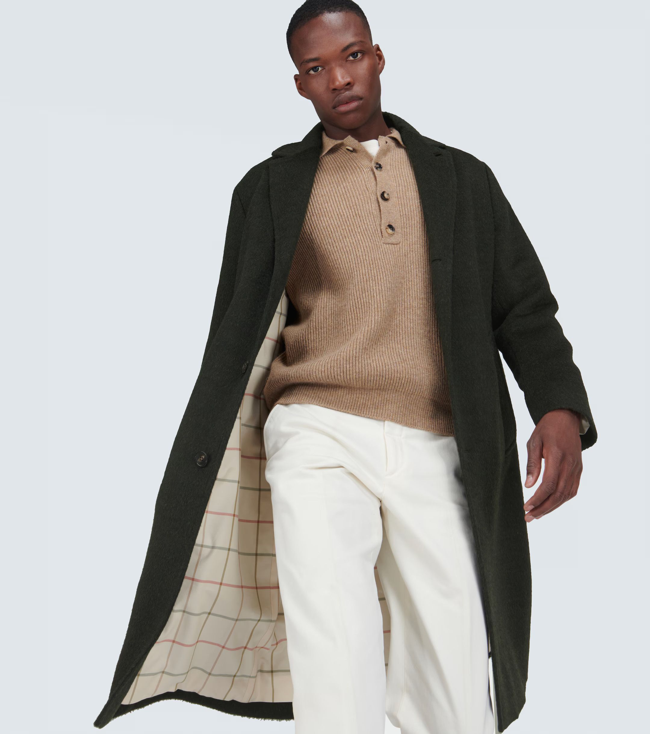 Loro Piana o1w1db10824 Gibson Cashmere Coat in Olive Green Size US S / EU 44-46 / 1 - 5 Thumbnail