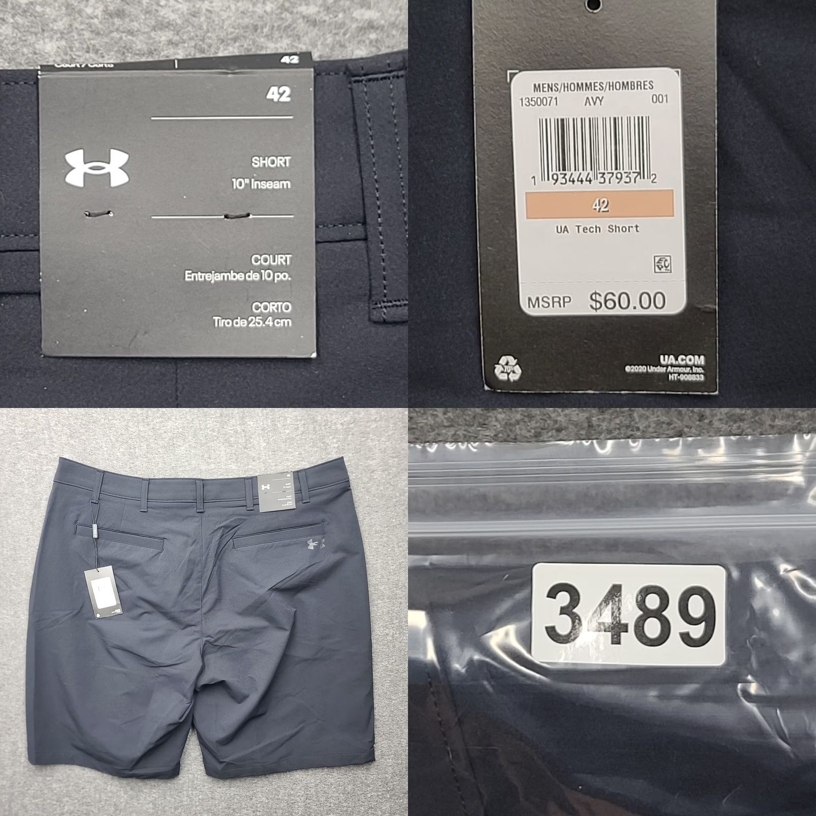 Under Armour Under Armour UA Tech Shorts Mens 42 Black Golf Lightweight Quick Dry NWT Breathable Moisture Wicking 10" Inseam Casual Outdoor Sports Size US 42 / EU 58 - 9 Thumbnail