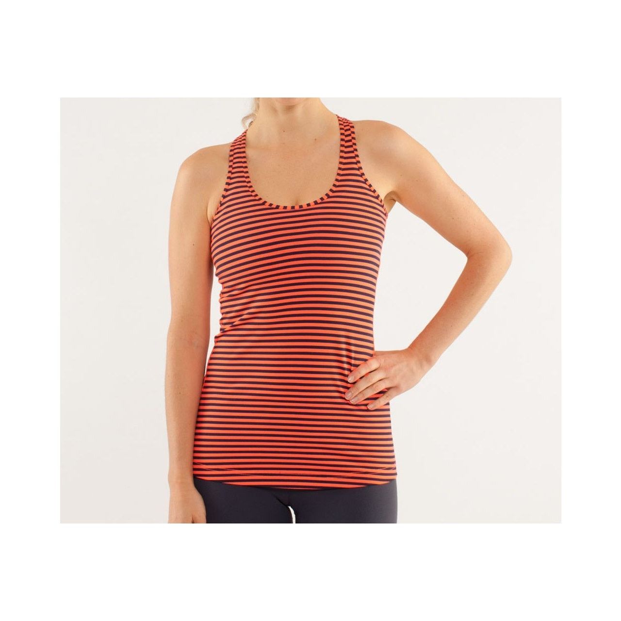 Lululemon LULULEMON Cool Racerback Classic Stripe Flare Inkwell Tank 2 Size XS / US 0-2 / IT 36-38 - 1 Thumbnail